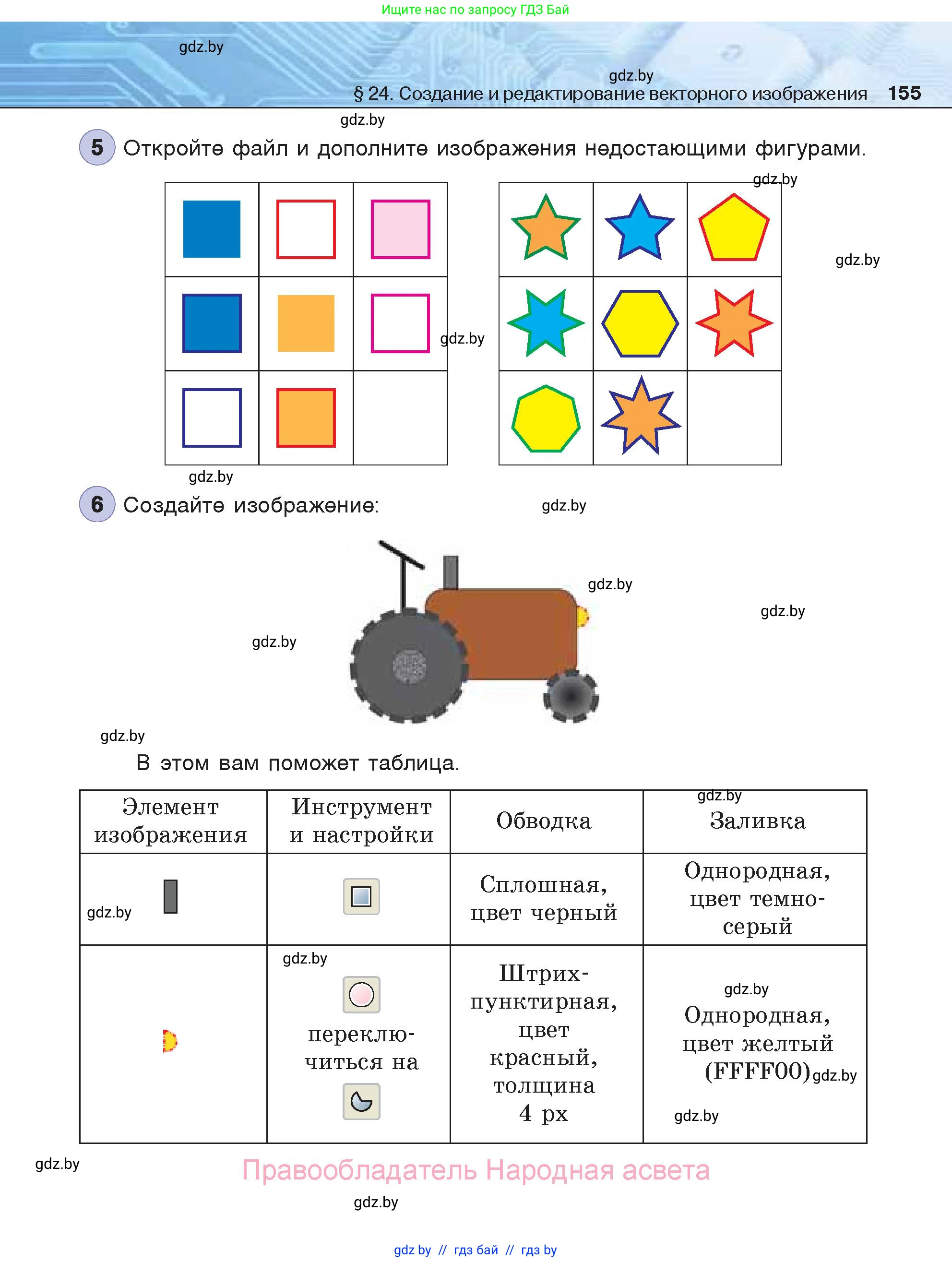 Информатика, 7 класс Учебник, авторы: Котов Владимир Михайлович, Лапо Анжелика Ивановна, Войтехович Елена Николаевна, издательство Народная асвета, Минск, 2017, страница 155