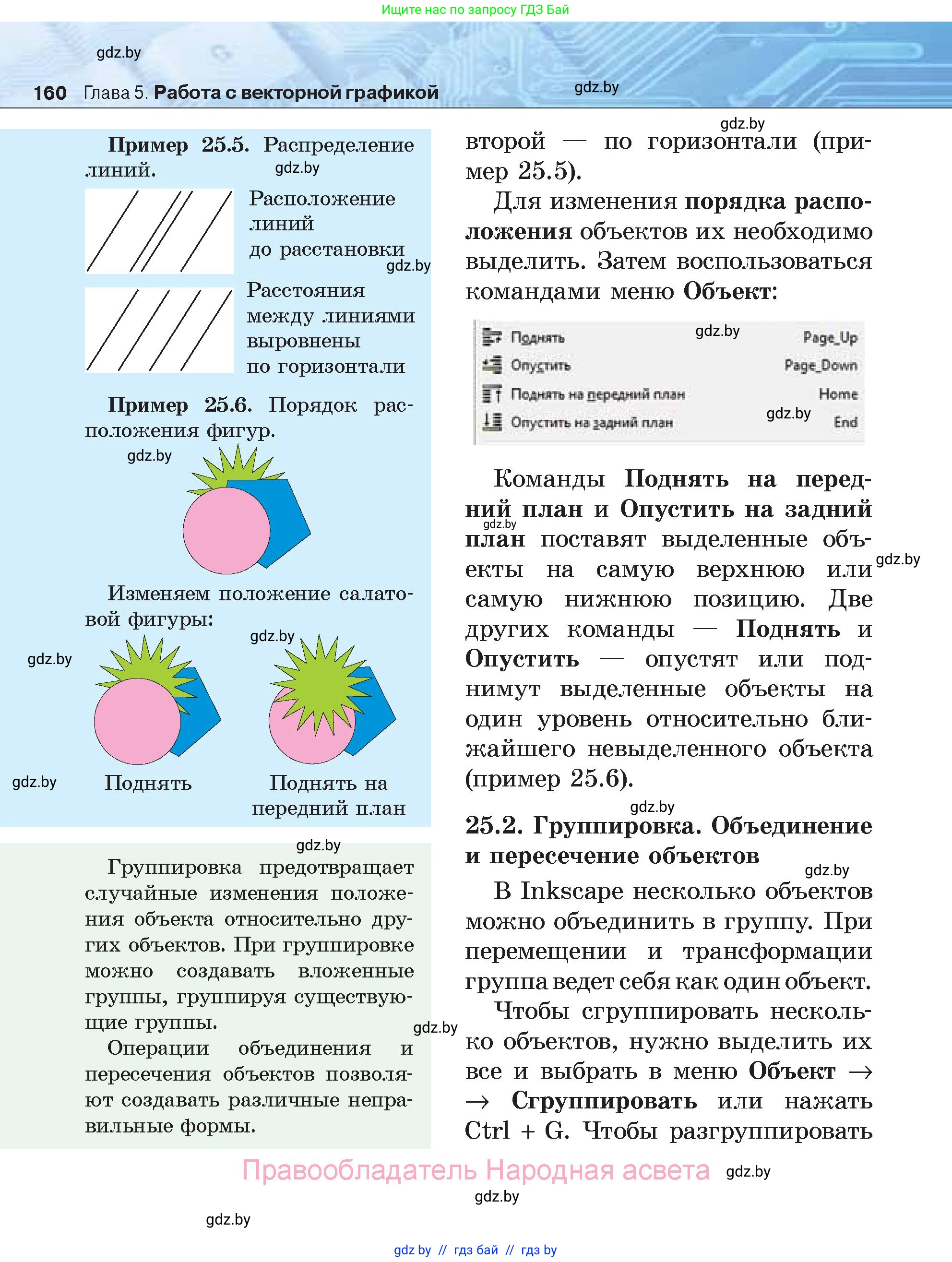 Информатика, 7 класс Учебник, авторы: Котов Владимир Михайлович, Лапо Анжелика Ивановна, Войтехович Елена Николаевна, издательство Народная асвета, Минск, 2017, страница 160