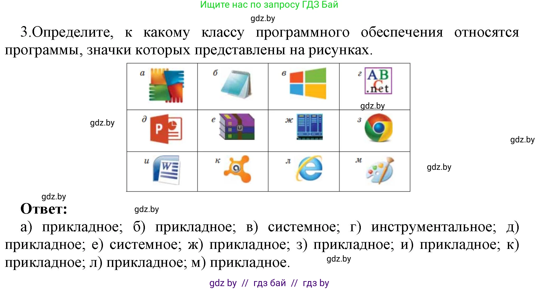 Информатика, 7 класс Учебник, авторы: Котов Владимир Михайлович, Лапо Анжелика Ивановна, Войтехович Елена Николаевна, издательство Народная асвета, Минск, 2017, страница 136, номер 3, Решение