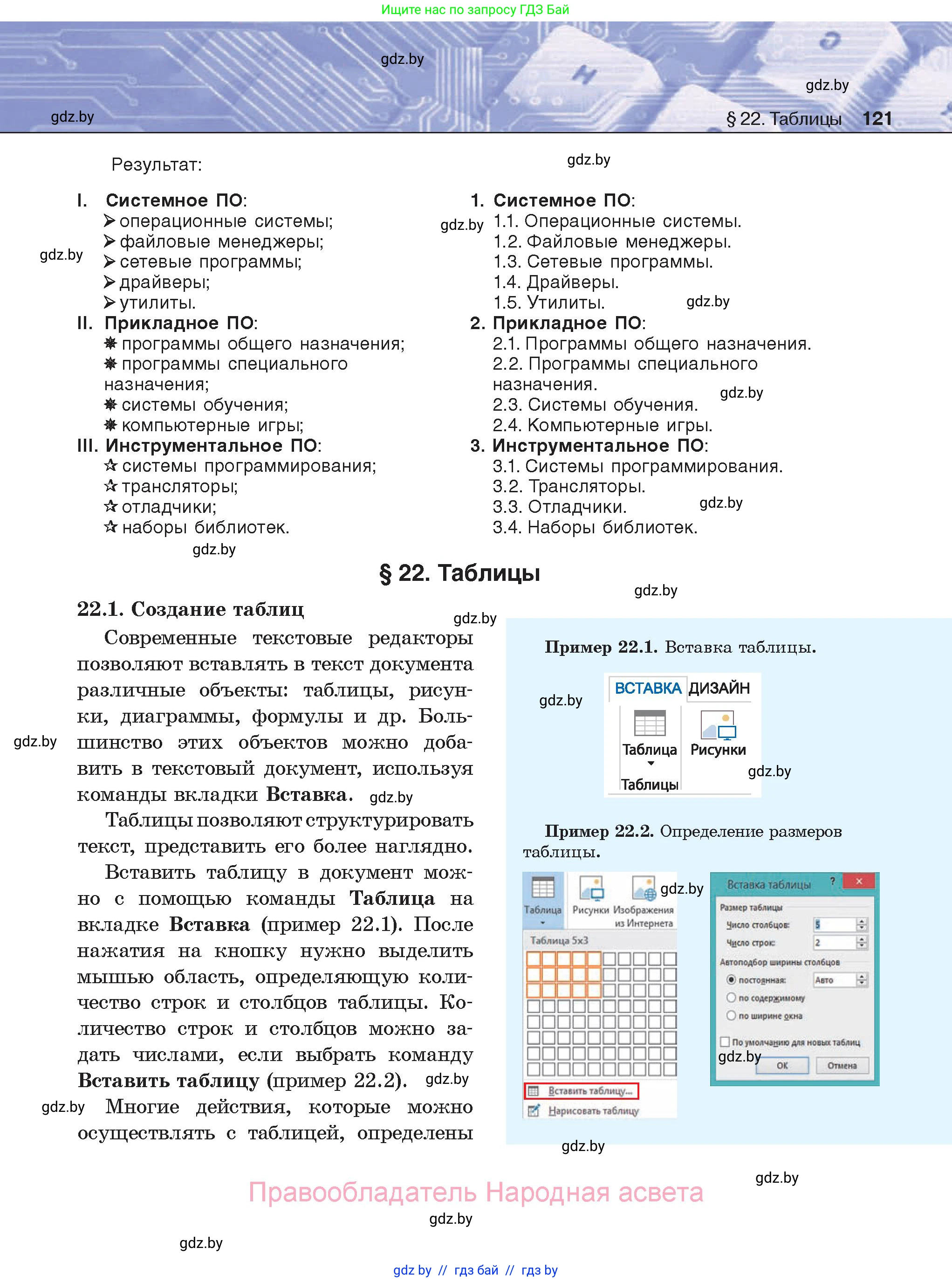Информатика, 8 класс Учебник, авторы: Котов Владимир Михайлович, Лапо Анжелика Ивановна, Быкадоров Юрий Александрович, Войтехович Елена Николаевна, издательство Народная асвета, Минск, 2018, страница 121