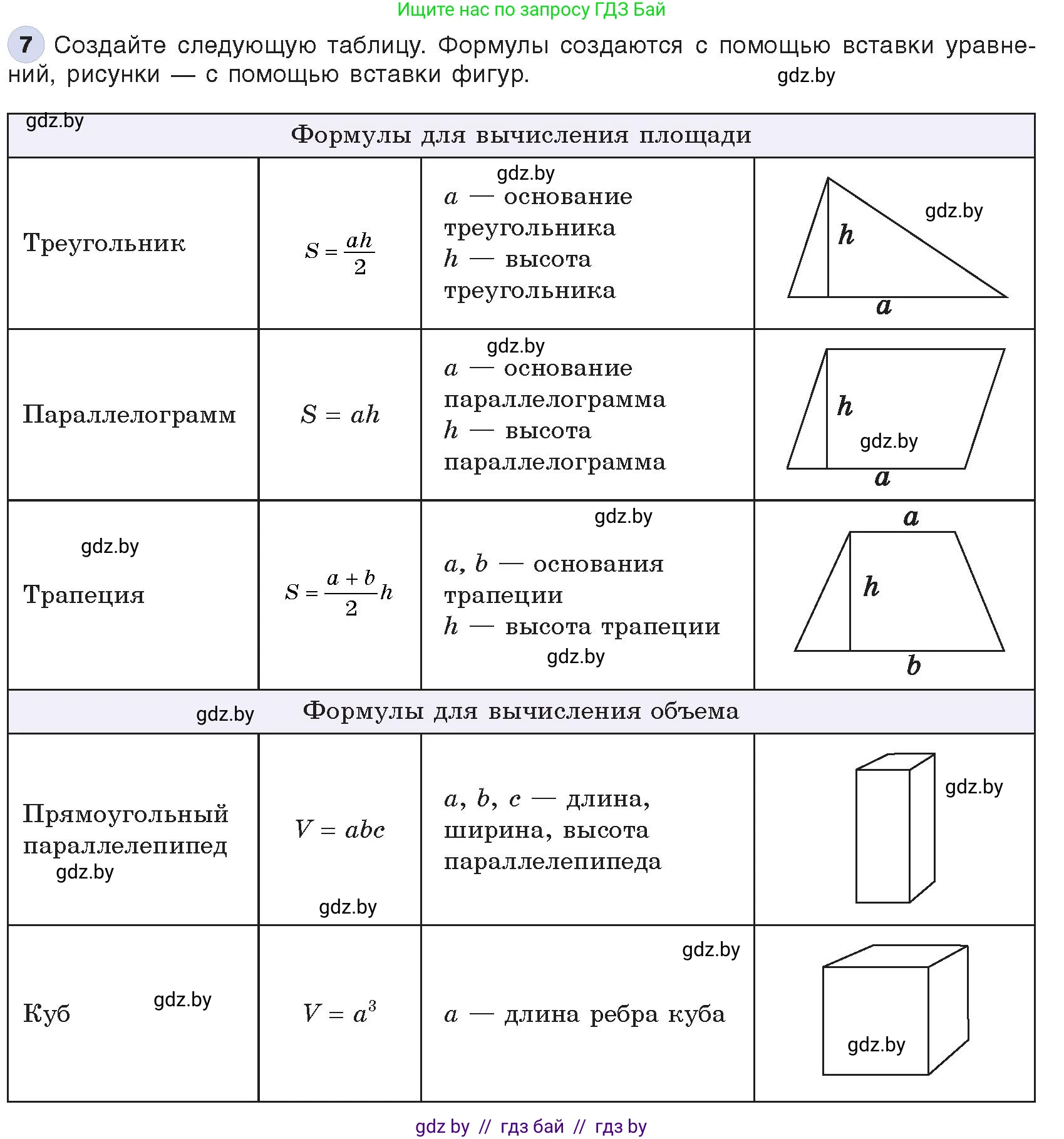 Информатика, 8 класс Учебник, авторы: Котов Владимир Михайлович, Лапо Анжелика Ивановна, Быкадоров Юрий Александрович, Войтехович Елена Николаевна, издательство Народная асвета, Минск, 2018, страница 140, номер 7, Условие