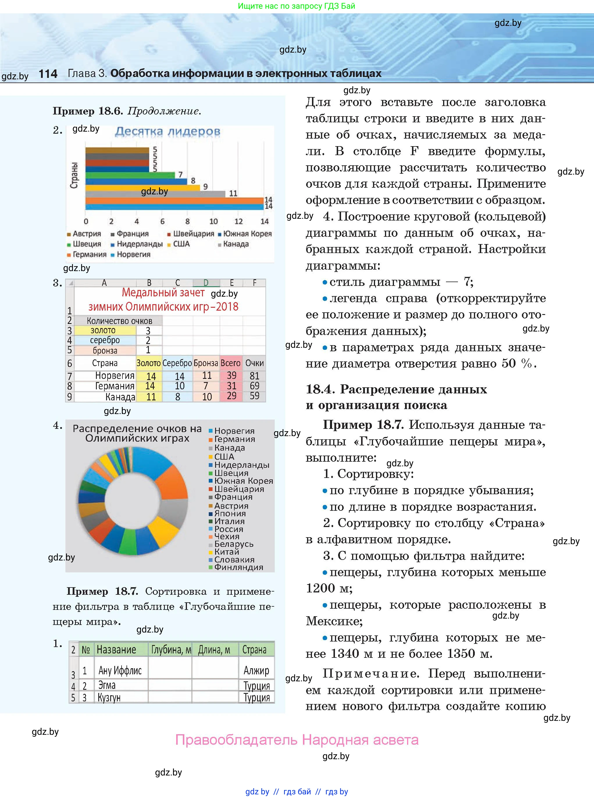 Информатика, 9 класс Учебник, авторы: Котов Владимир Михайлович, Лапо Анжелика Ивановна, Быкадоров Юрий Александрович, Войтехович Елена Николаевна, издательство Народная асвета, Минск, 2019, голубого цвета, страница 114