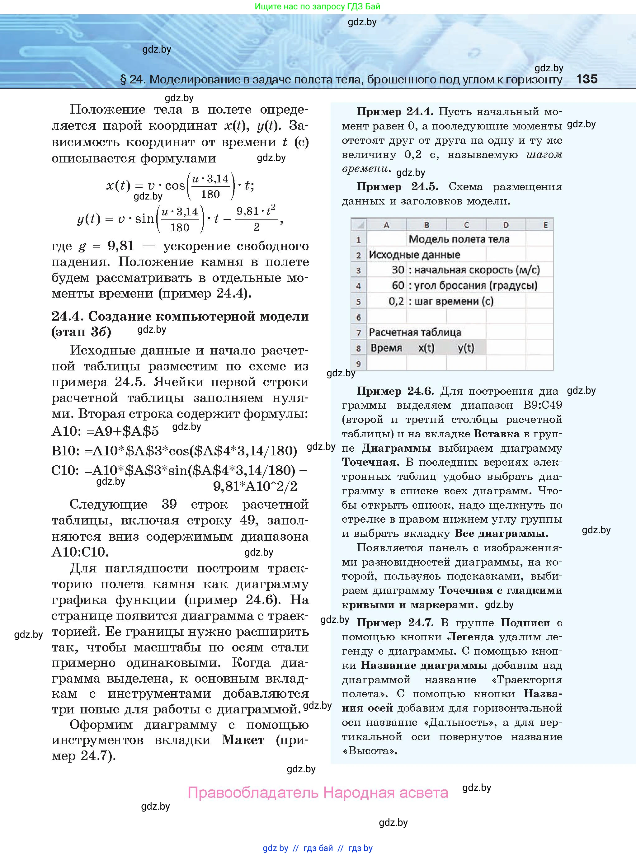 Информатика, 9 класс Учебник, авторы: Котов Владимир Михайлович, Лапо Анжелика Ивановна, Быкадоров Юрий Александрович, Войтехович Елена Николаевна, издательство Народная асвета, Минск, 2019, голубого цвета, страница 135
