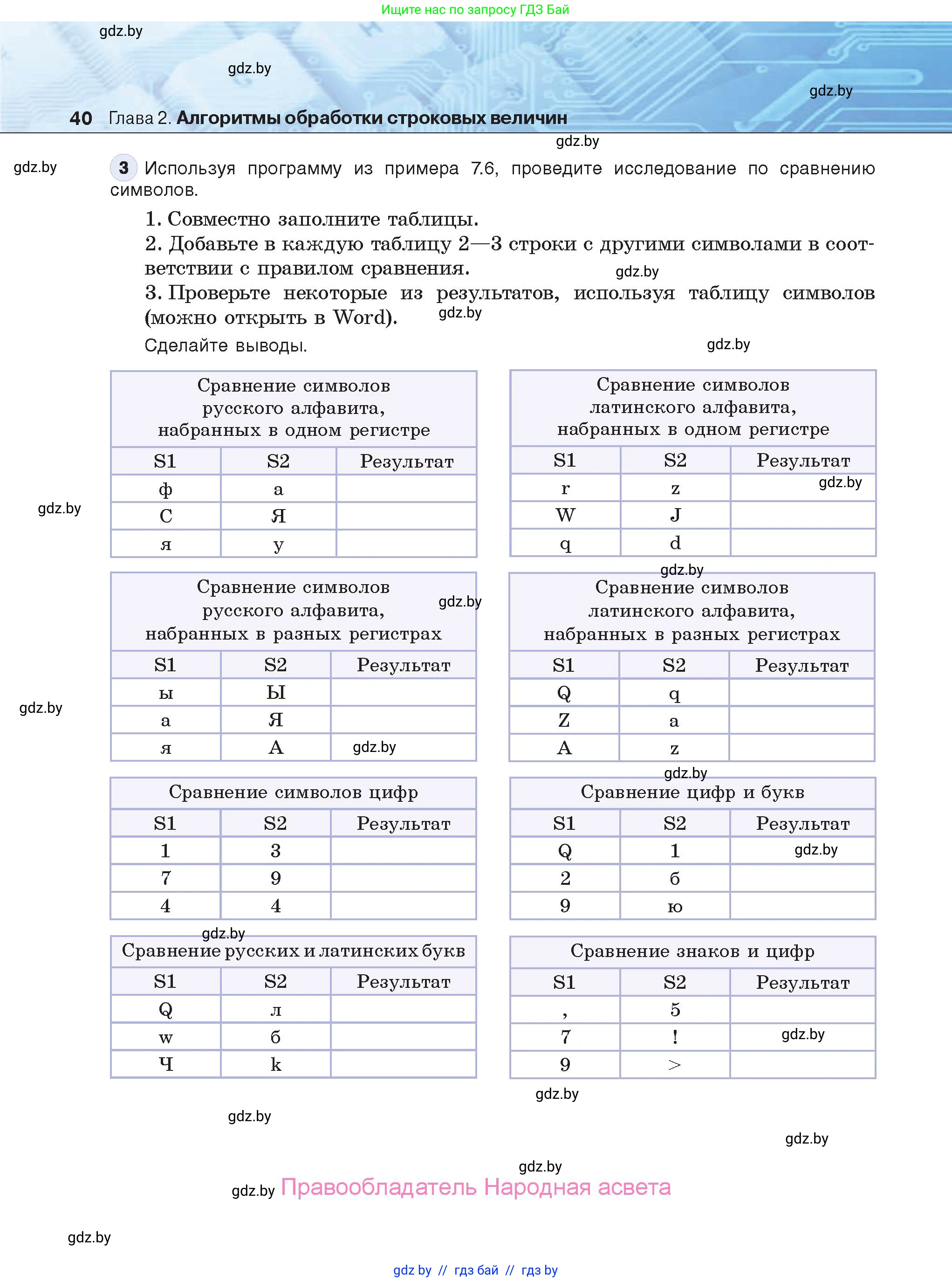 Информатика, 9 класс Учебник, авторы: Котов Владимир Михайлович, Лапо Анжелика Ивановна, Быкадоров Юрий Александрович, Войтехович Елена Николаевна, издательство Народная асвета, Минск, 2019, голубого цвета, страница 40