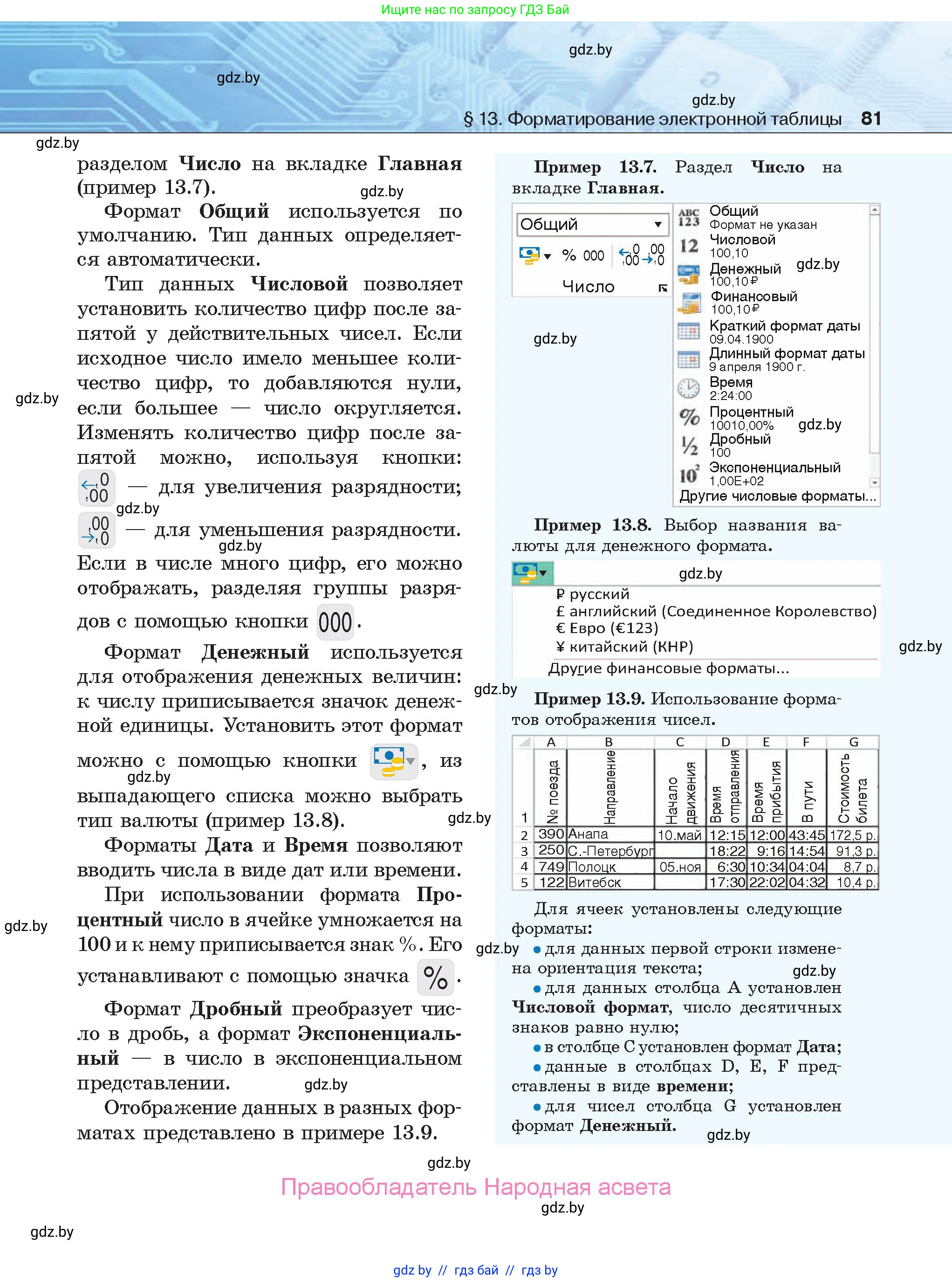 Информатика, 9 класс Учебник, авторы: Котов Владимир Михайлович, Лапо Анжелика Ивановна, Быкадоров Юрий Александрович, Войтехович Елена Николаевна, издательство Народная асвета, Минск, 2019, голубого цвета, страница 81