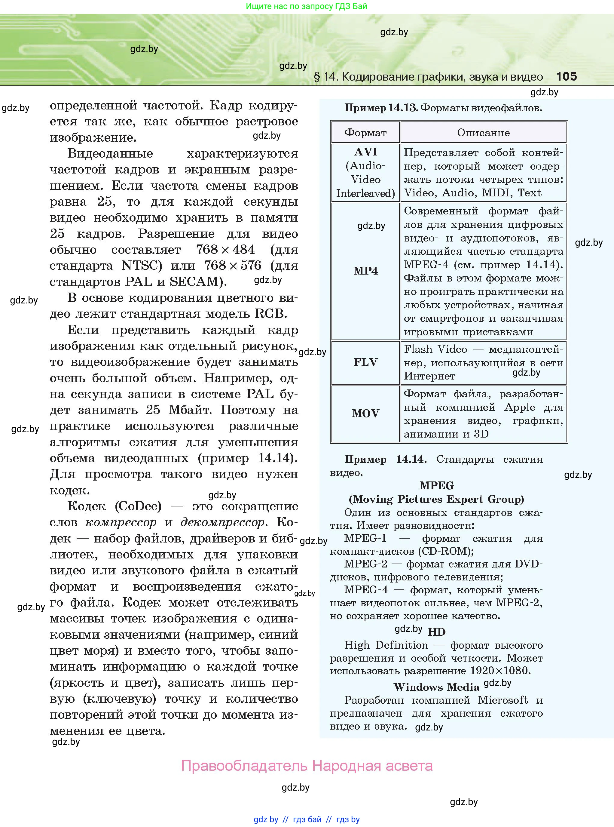 Информатика, 10 класс Учебник, авторы: Котов Владимир Михайлович, Лапо Анжелика Ивановна, Быкадоров Юрий Александрович, Войтехович Елена Николаевна, издательство Народная асвета, Минск, 2020, зелёного цвета, страница 105