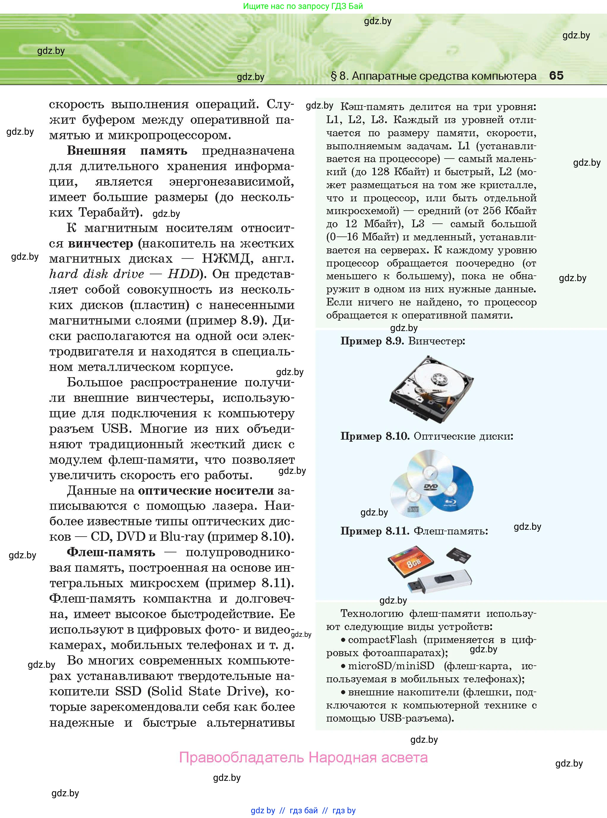 Информатика, 10 класс Учебник, авторы: Котов Владимир Михайлович, Лапо Анжелика Ивановна, Быкадоров Юрий Александрович, Войтехович Елена Николаевна, издательство Народная асвета, Минск, 2020, зелёного цвета, страница 65