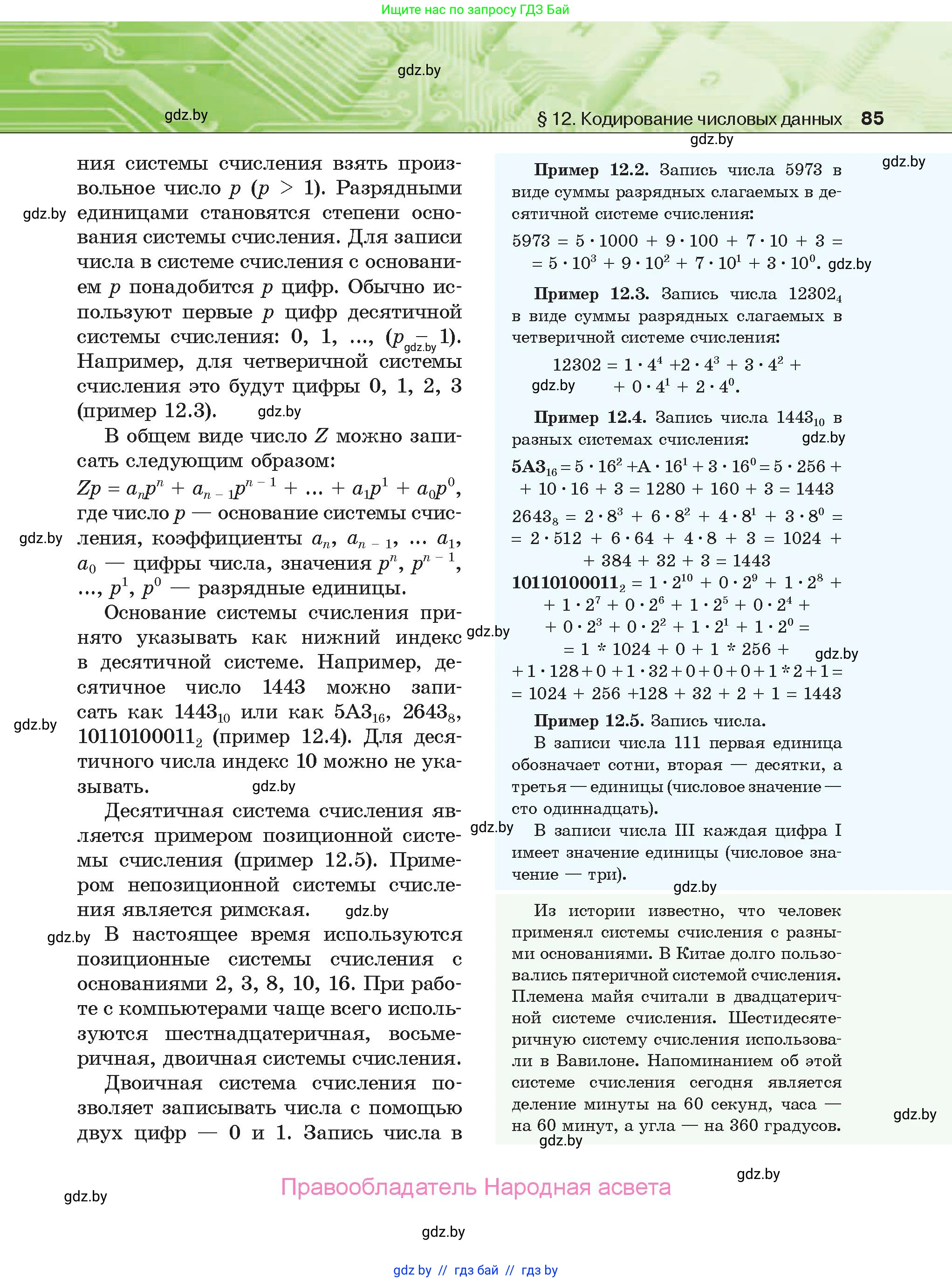 Информатика, 10 класс Учебник, авторы: Котов Владимир Михайлович, Лапо Анжелика Ивановна, Быкадоров Юрий Александрович, Войтехович Елена Николаевна, издательство Народная асвета, Минск, 2020, зелёного цвета, страница 85