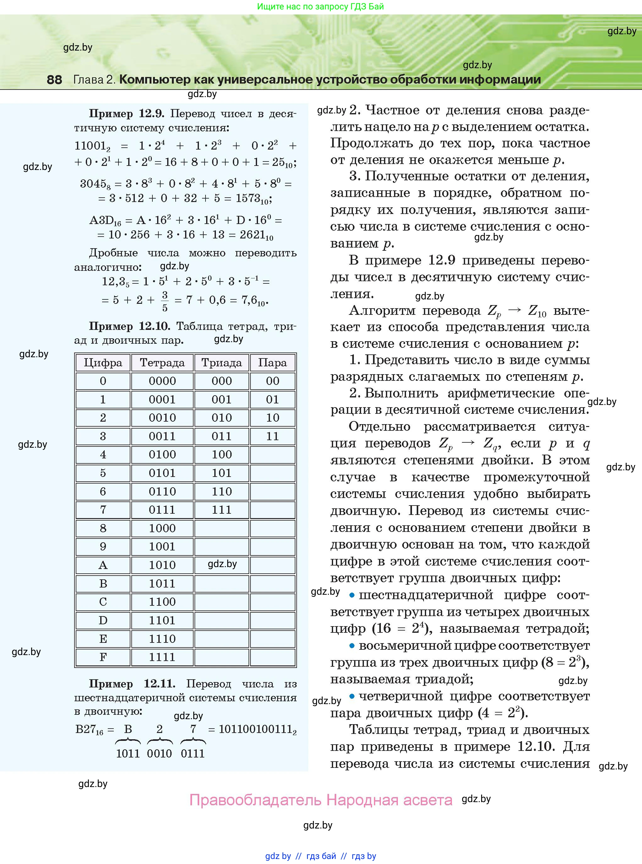 Информатика, 10 класс Учебник, авторы: Котов Владимир Михайлович, Лапо Анжелика Ивановна, Быкадоров Юрий Александрович, Войтехович Елена Николаевна, издательство Народная асвета, Минск, 2020, зелёного цвета, страница 88