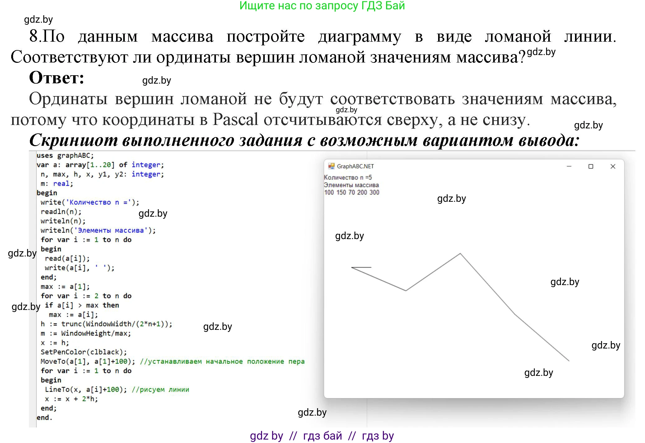Информатика, 10 класс Учебник, авторы: Котов Владимир Михайлович, Лапо Анжелика Ивановна, Быкадоров Юрий Александрович, Войтехович Елена Николаевна, издательство Народная асвета, Минск, 2020, зелёного цвета, страница 54, номер 8, Решение