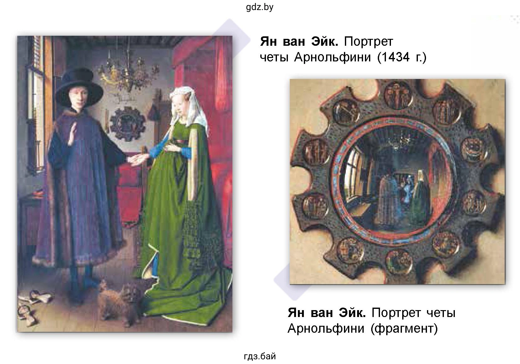 Ян ван Эйк. Портрет четы Арнольфини (1434 г.), Ян ван Эйк. Портрет четы Арнольфини (фрагмент)