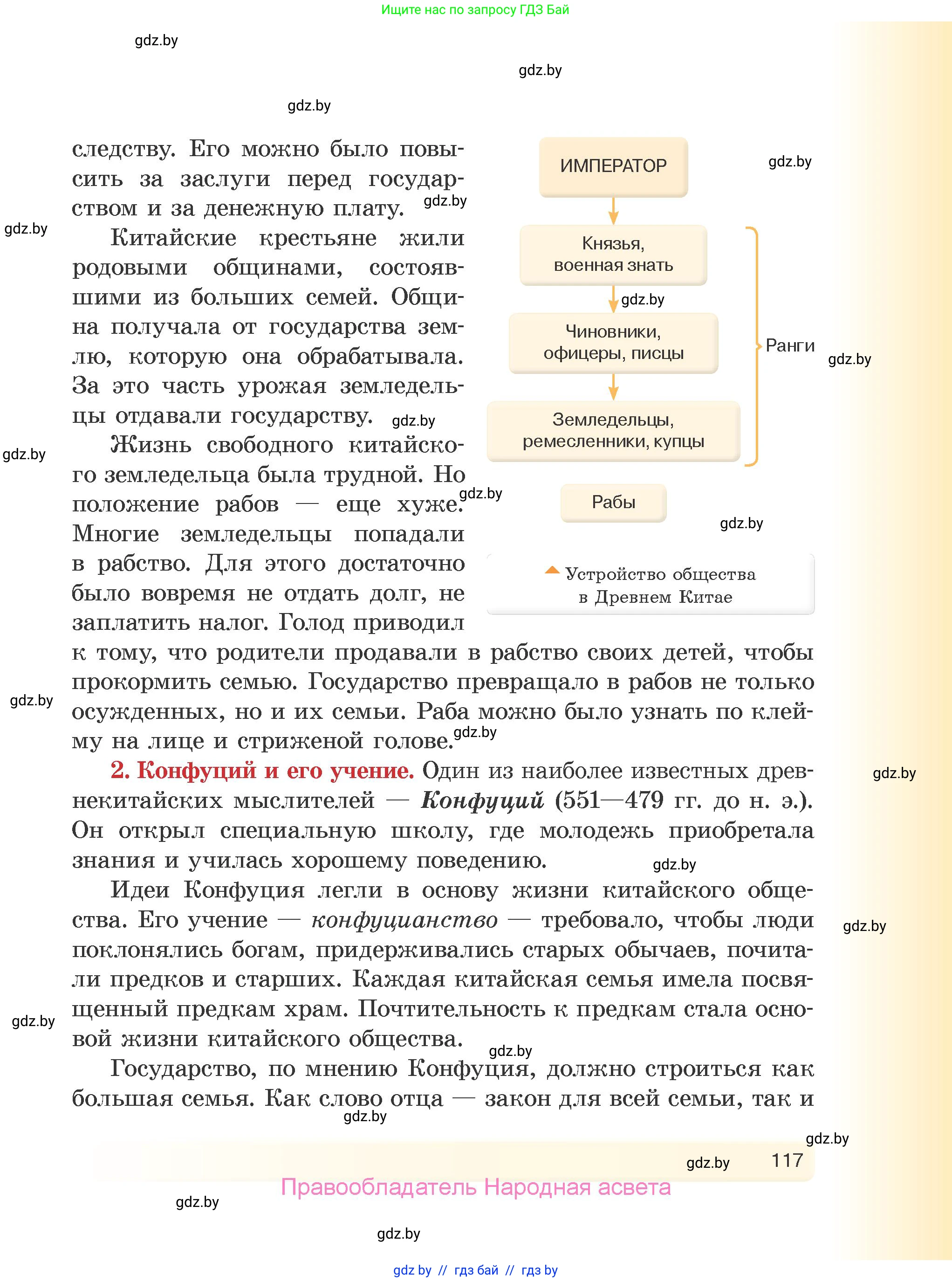 История Древнего мира, 5 класс Учебник, авторы: Кошелев Владимир Сергеевич, Прохоров Андрей Аркадьевич, Перзашкевич Олег Валерьевич, Журавлевич Ольга Георгиевна, издательство Народная асвета, Минск, 2019, коричневого цвета, страница 117