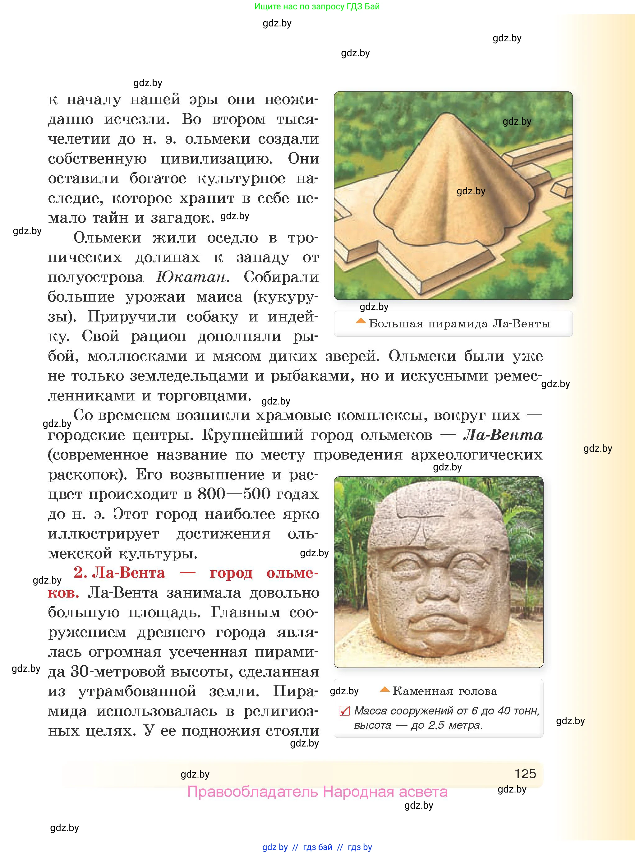 История Древнего мира, 5 класс Учебник, авторы: Кошелев Владимир Сергеевич, Прохоров Андрей Аркадьевич, Перзашкевич Олег Валерьевич, Журавлевич Ольга Георгиевна, издательство Народная асвета, Минск, 2019, коричневого цвета, страница 125