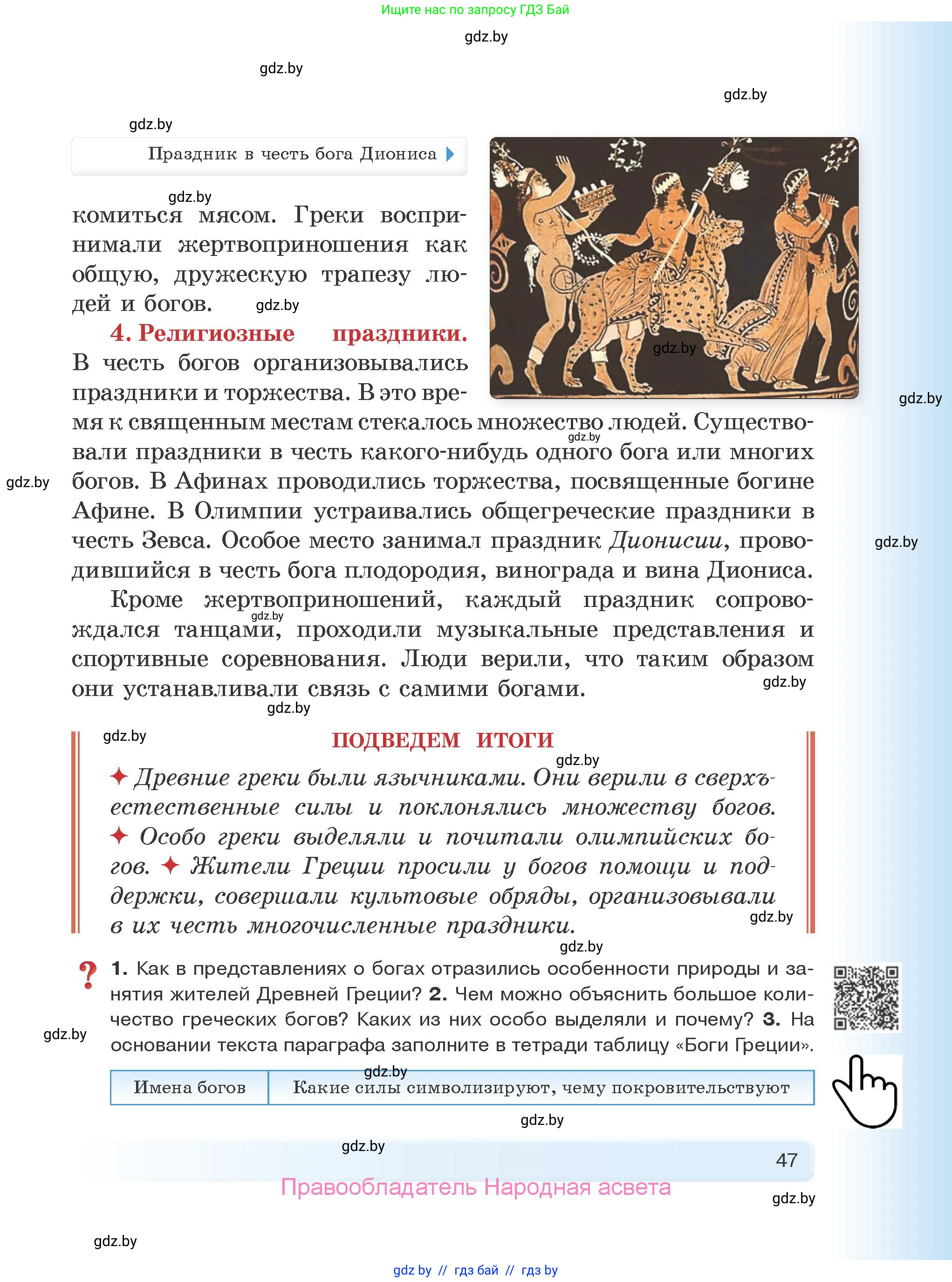 История Древнего мира, 5 класс Учебник, авторы: Кошелев Владимир Сергеевич, Прохоров Андрей Аркадьевич, Перзашкевич Олег Валерьевич, Журавлевич Ольга Георгиевна, издательство Народная асвета, Минск, 2019, коричневого цвета, Часть 2, страница 47
