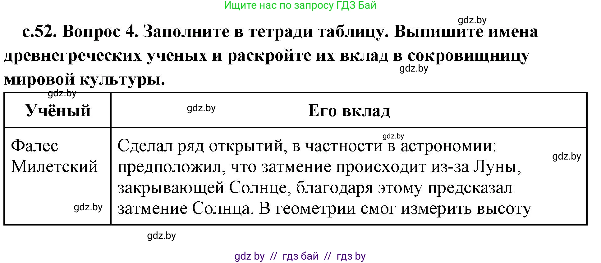 История Древнего мира, 5 класс Учебник, авторы: Кошелев Владимир Сергеевич, Прохоров Андрей Аркадьевич, Перзашкевич Олег Валерьевич, Журавлевич Ольга Георгиевна, издательство Народная асвета, Минск, 2019, коричневого цвета, Часть 2, страница 52, номер 4, Решение 1 (подробные ответы)