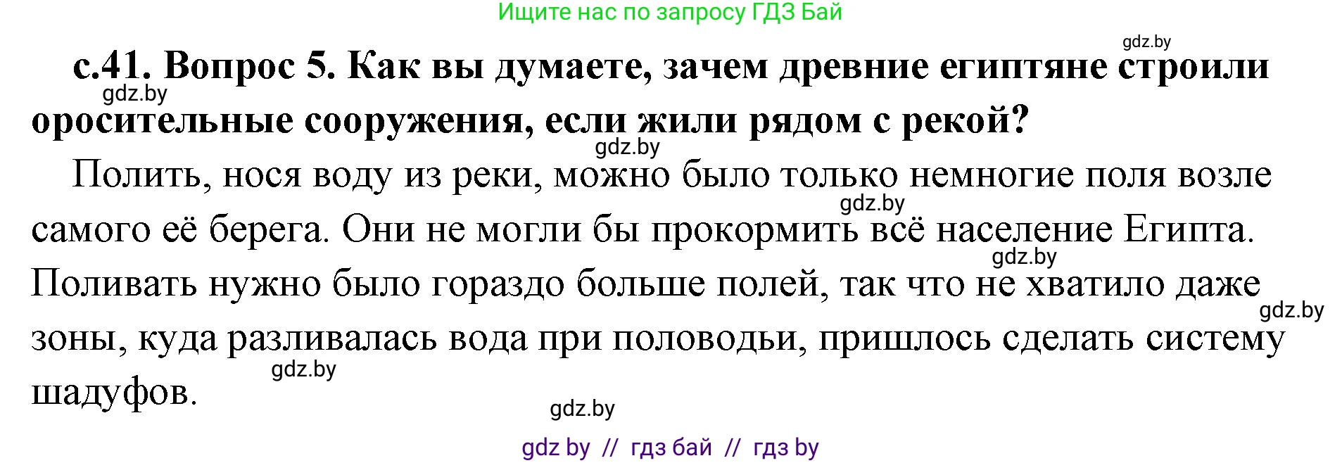 История Древнего мира, 5 класс Учебник, авторы: Кошелев Владимир Сергеевич, Прохоров Андрей Аркадьевич, Перзашкевич Олег Валерьевич, Журавлевич Ольга Георгиевна, издательство Народная асвета, Минск, 2019, коричневого цвета, Часть 1, страница 41, номер 5, Решение (краткий ответ)
