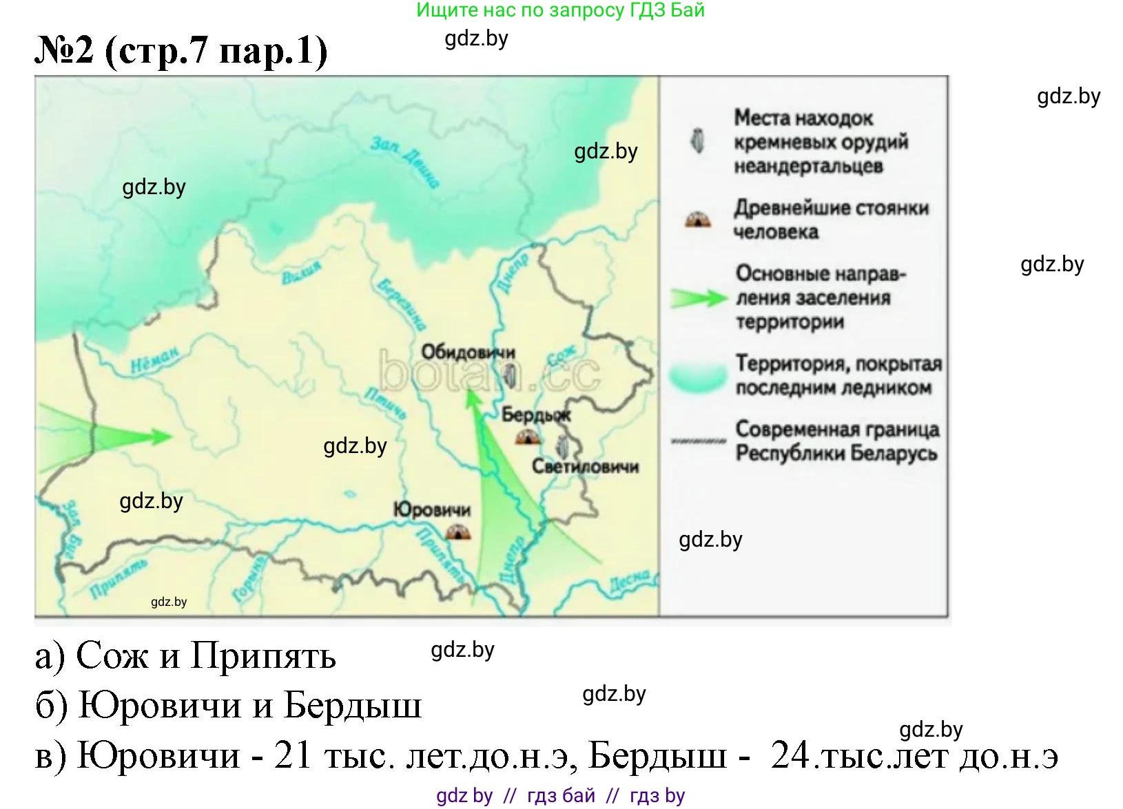 История Беларуси (Гісторыя Беларусі), 6 класс рабочая тетрадь, автор: Панов Сергей Вениаминович, издательство Аверсэв, Минск, 2024, страница 7, номер 2, Решение
