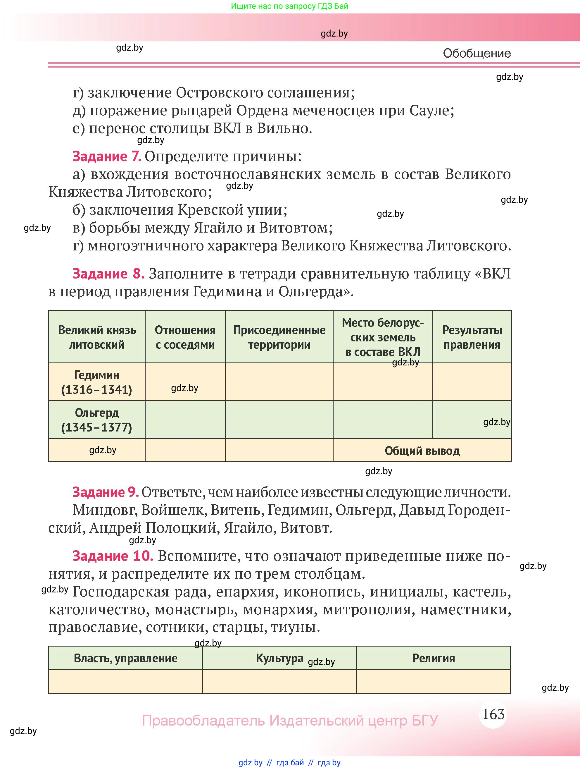 История Беларуси (Гісторыя Беларусі), 6 класс Учебник, авторы: Темушев Степан Николаевич, Бохан Юрий Николаевич, издательство Издательский центр БГУ, Минск, 2023, страница 163