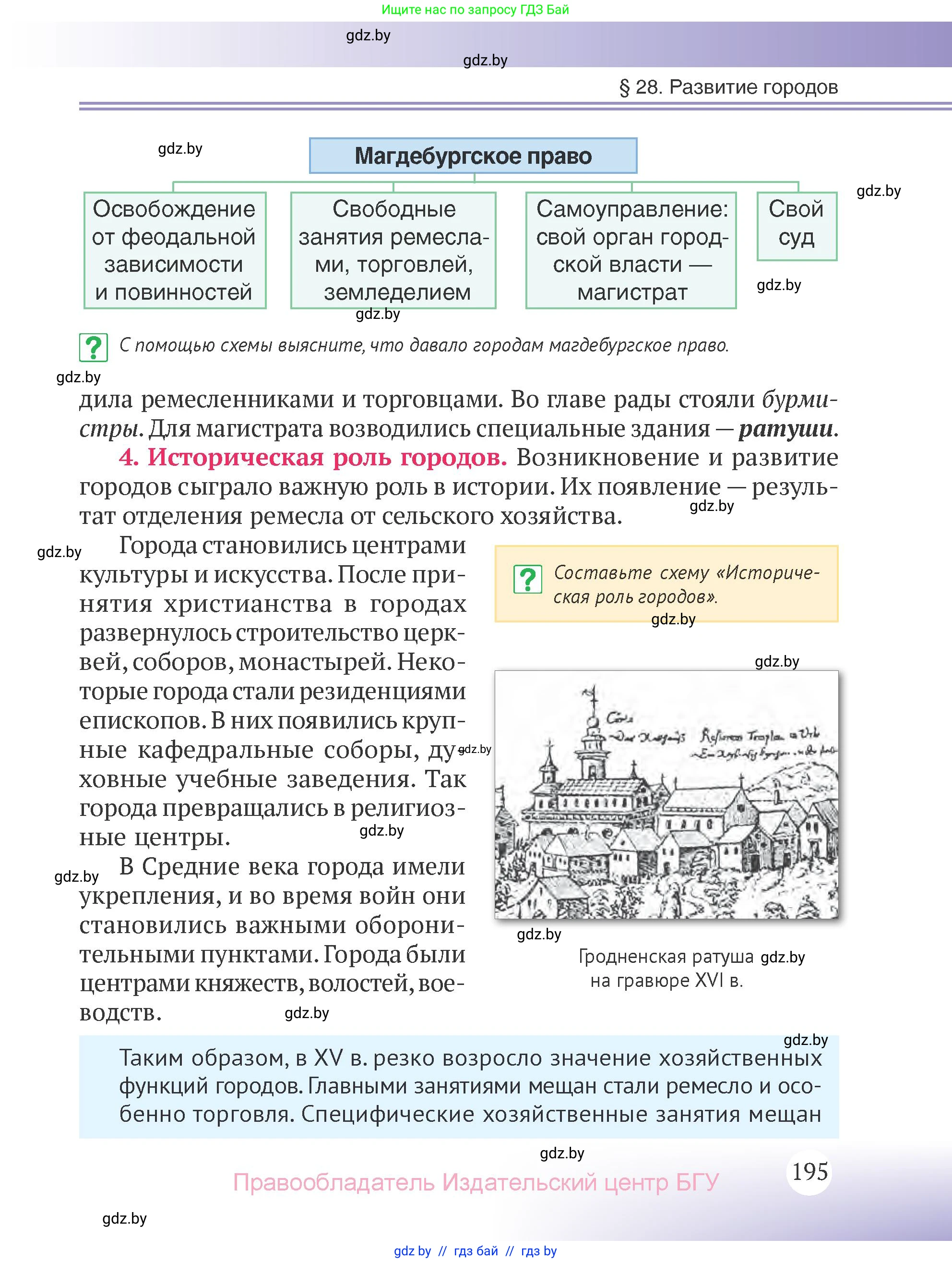История Беларуси (Гісторыя Беларусі), 6 класс Учебник, авторы: Темушев Степан Николаевич, Бохан Юрий Николаевич, издательство Издательский центр БГУ, Минск, 2023, страница 195