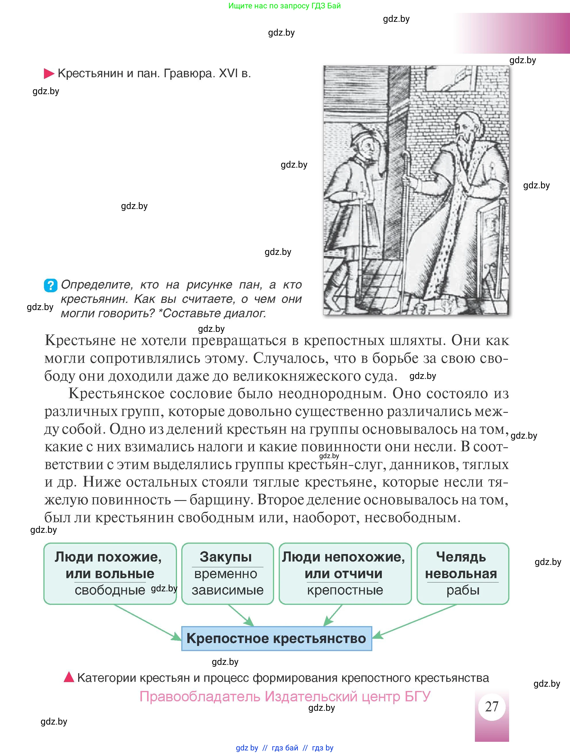 История Беларуси (Гісторыя Беларусі), 7 класс Учебник, авторы: Воронин Василий Алексеевич, Скепьян Анастасия Анатольевна, Мацук Андрей Владимирович, Кравченко Ольга Викторовна, издательство Издательский центр БГУ, Минск, 2017, страница 27