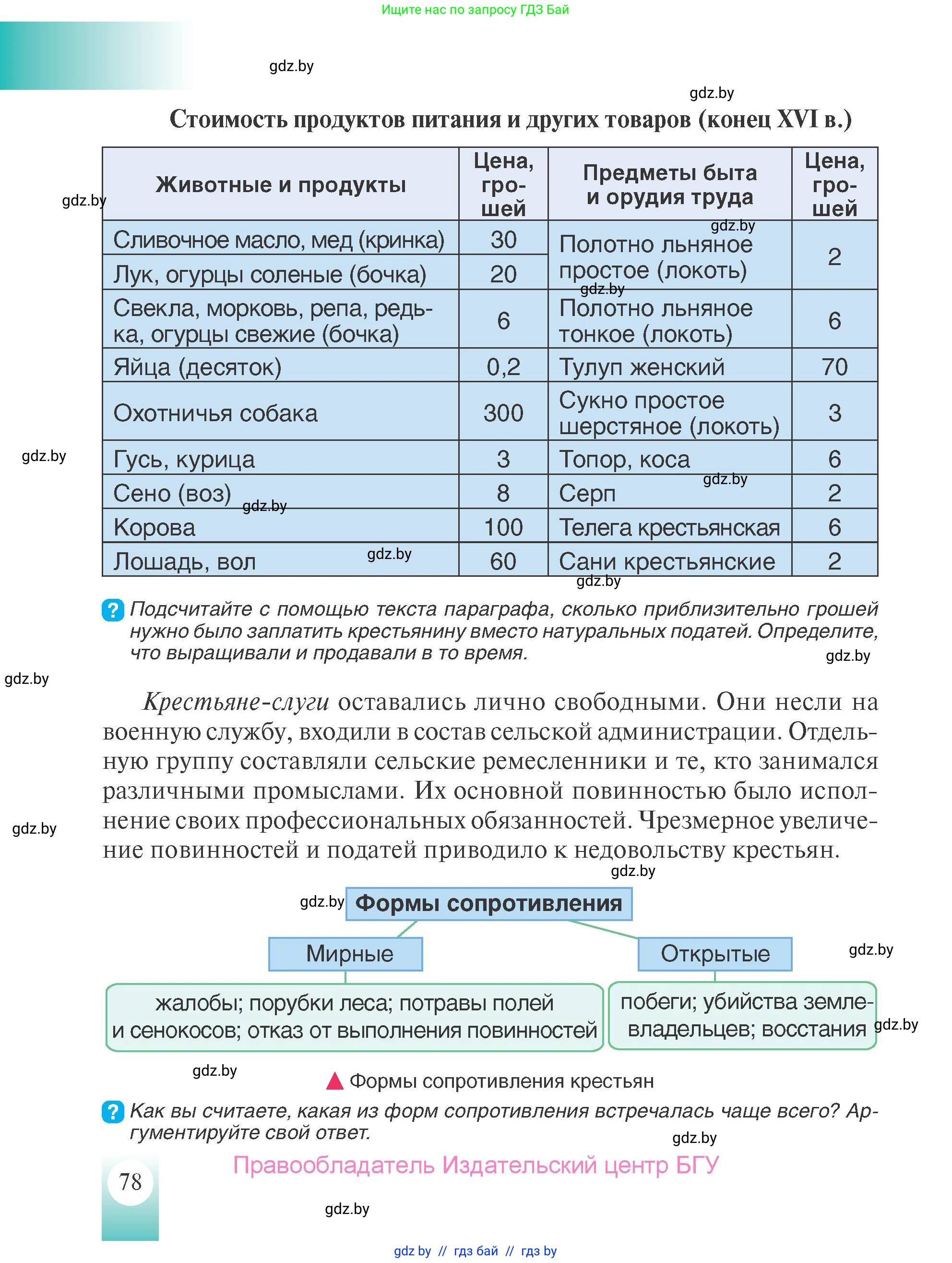 История Беларуси (Гісторыя Беларусі), 7 класс Учебник, авторы: Воронин Василий Алексеевич, Скепьян Анастасия Анатольевна, Мацук Андрей Владимирович, Кравченко Ольга Викторовна, издательство Издательский центр БГУ, Минск, 2017, страница 78