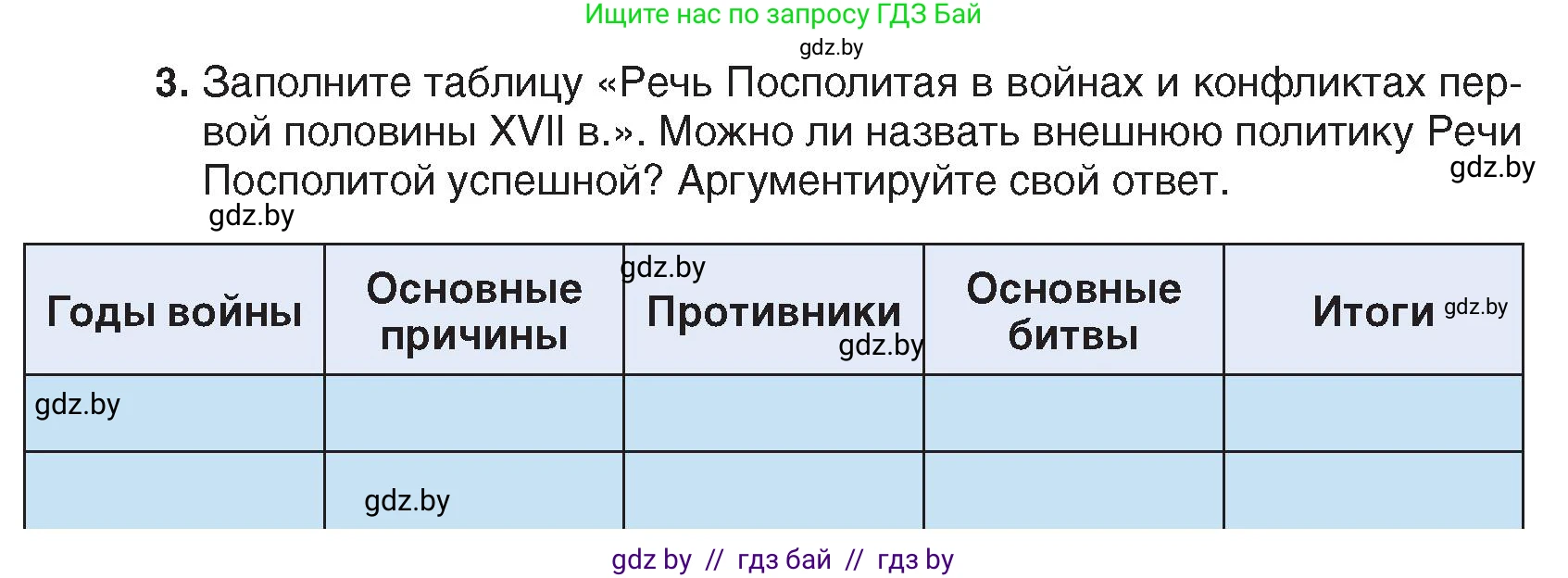 История Беларуси (Гісторыя Беларусі), 7 класс Учебник, авторы: Воронин Василий Алексеевич, Скепьян Анастасия Анатольевна, Мацук Андрей Владимирович, Кравченко Ольга Викторовна, издательство Издательский центр БГУ, Минск, 2017, страница 73, номер 3, Условие