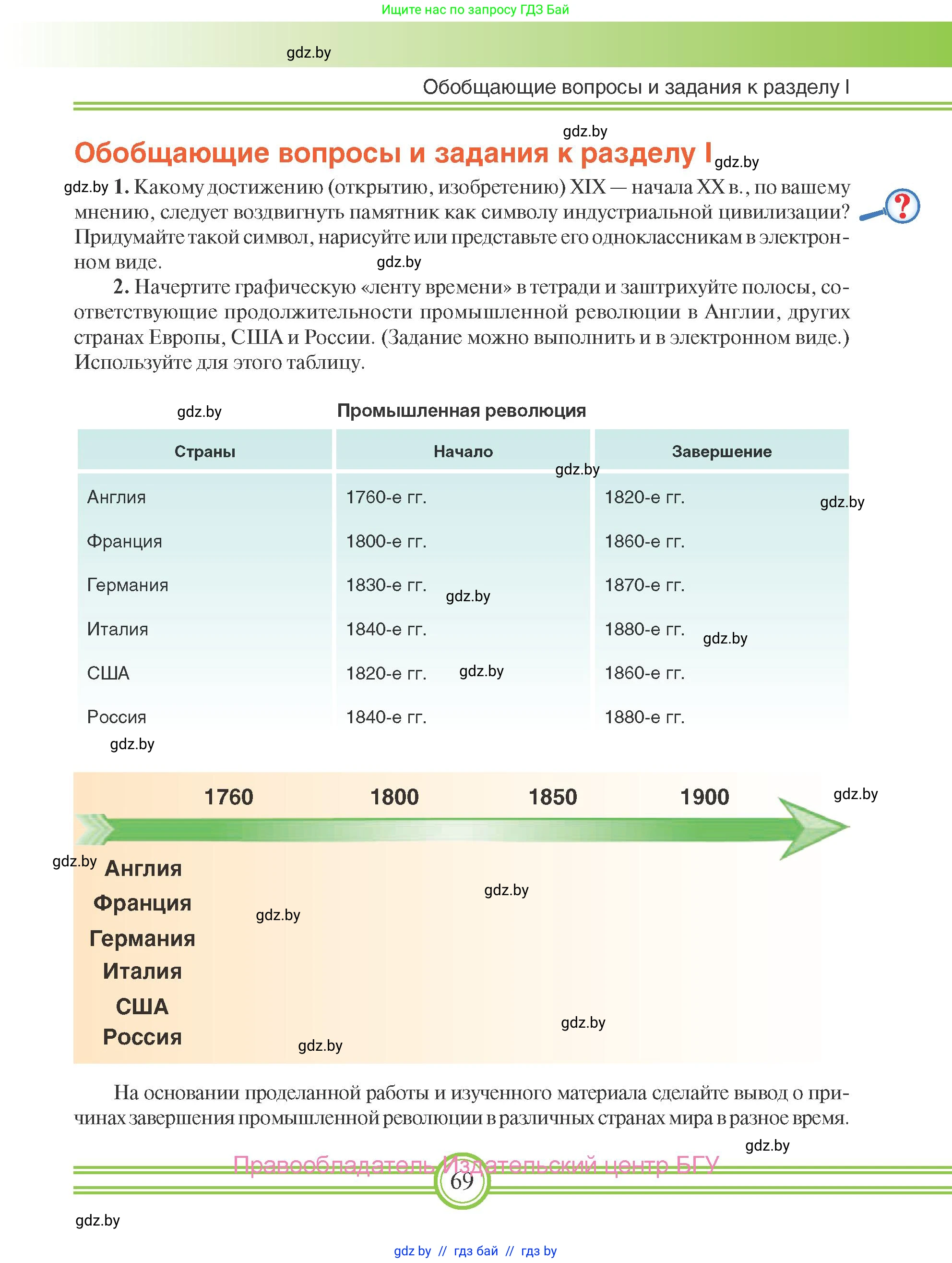 Всемирная история, 8 класс Учебник, авторы: Кошелев Владимир Сергеевич, Кошелева Наталья Владимировна, Байдакова Наталья Владимировна, издательство Издательский центр БГУ, Минск, 2018, красного цвета, страница 69