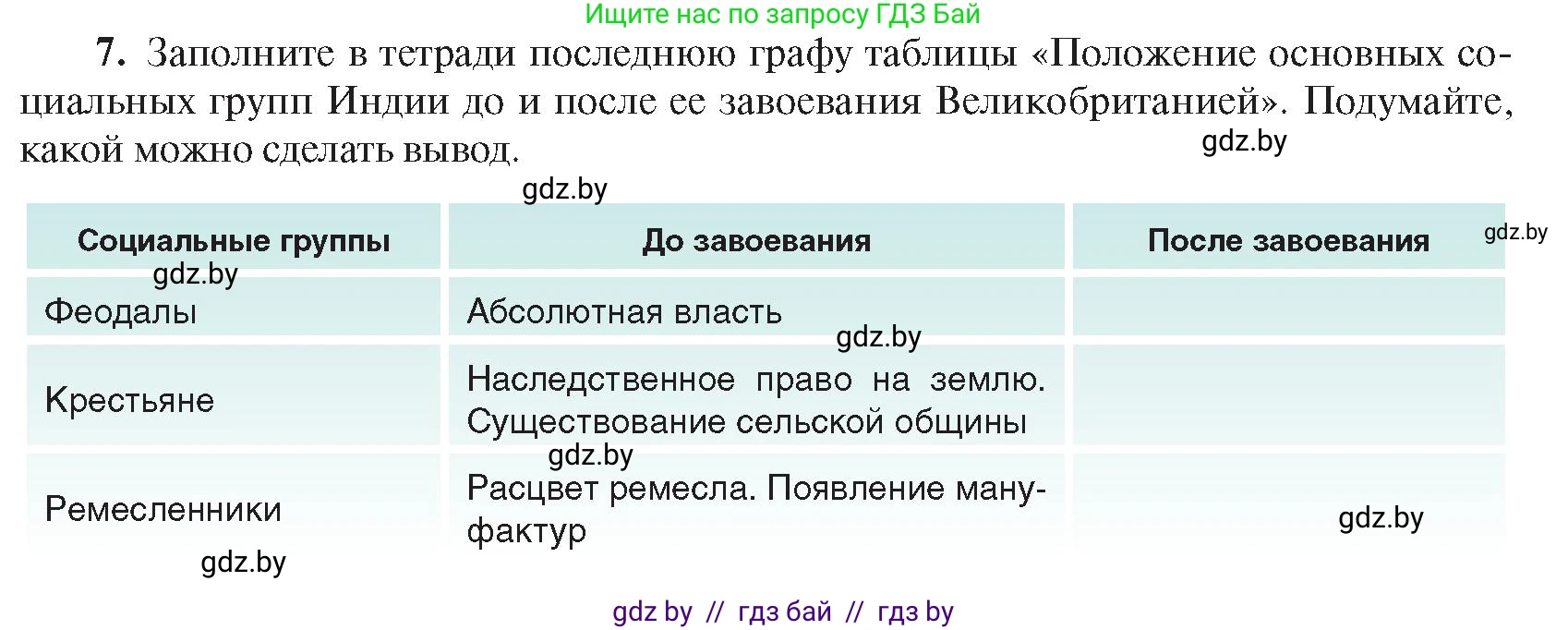 Всемирная история, 8 класс Учебник, авторы: Кошелев Владимир Сергеевич, Кошелева Наталья Владимировна, Байдакова Наталья Владимировна, издательство Издательский центр БГУ, Минск, 2018, красного цвета, страница 180, номер 7, Условие
