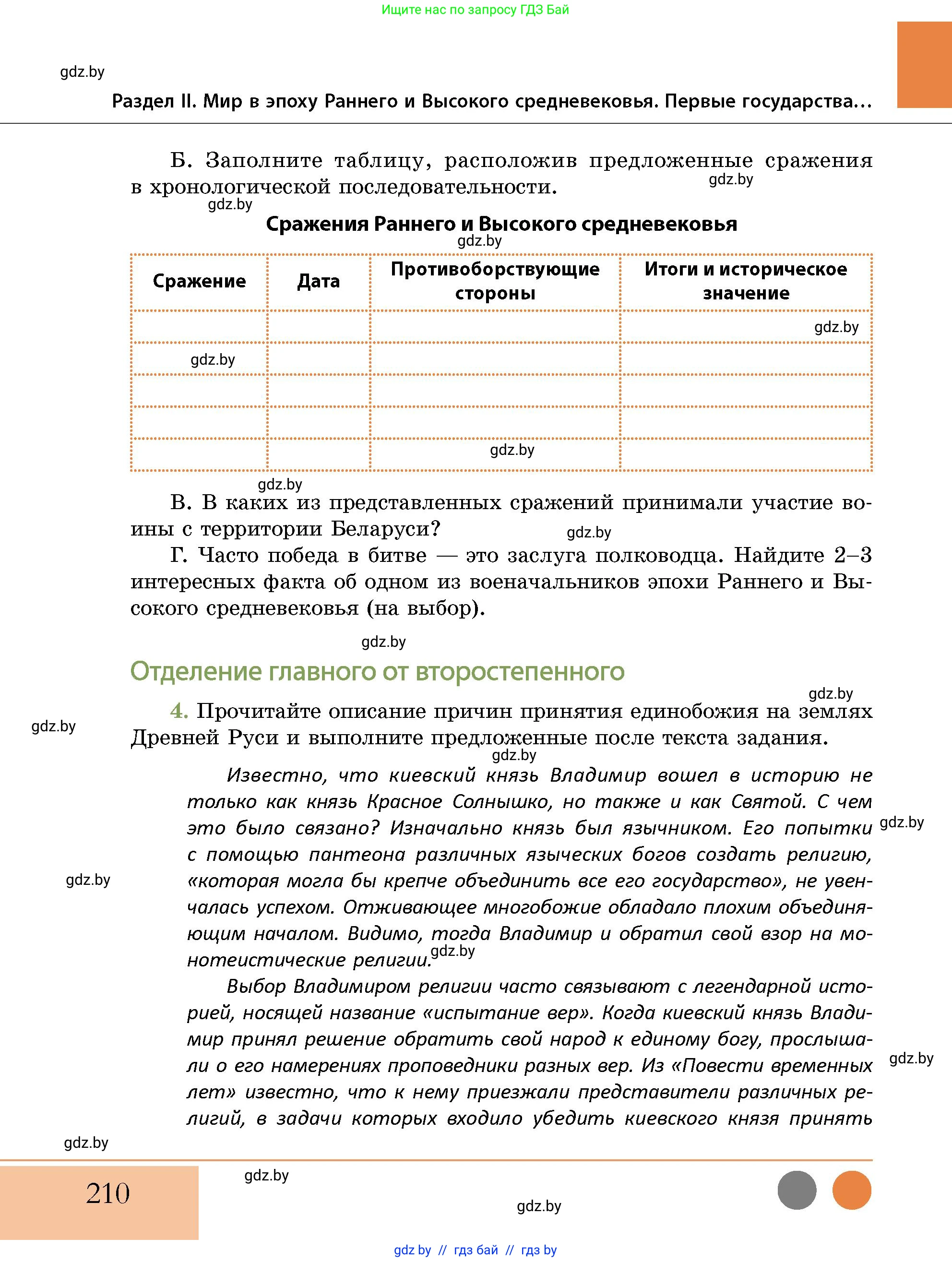 История Беларуси (Гісторыя Беларусі), 10 класс Учебник, авторы: Кохановский Александр Генадьевич, Кошелев Владимир Сергеевич, Темушев Степан Николаевич, Черепко С А, Белозорович В А, Матюшевская М И, Риер Я Г, Ходин С Н, издательство Издательский центр БГУ, Минск, 2024, бежевого цвета, Часть 1, страница 210