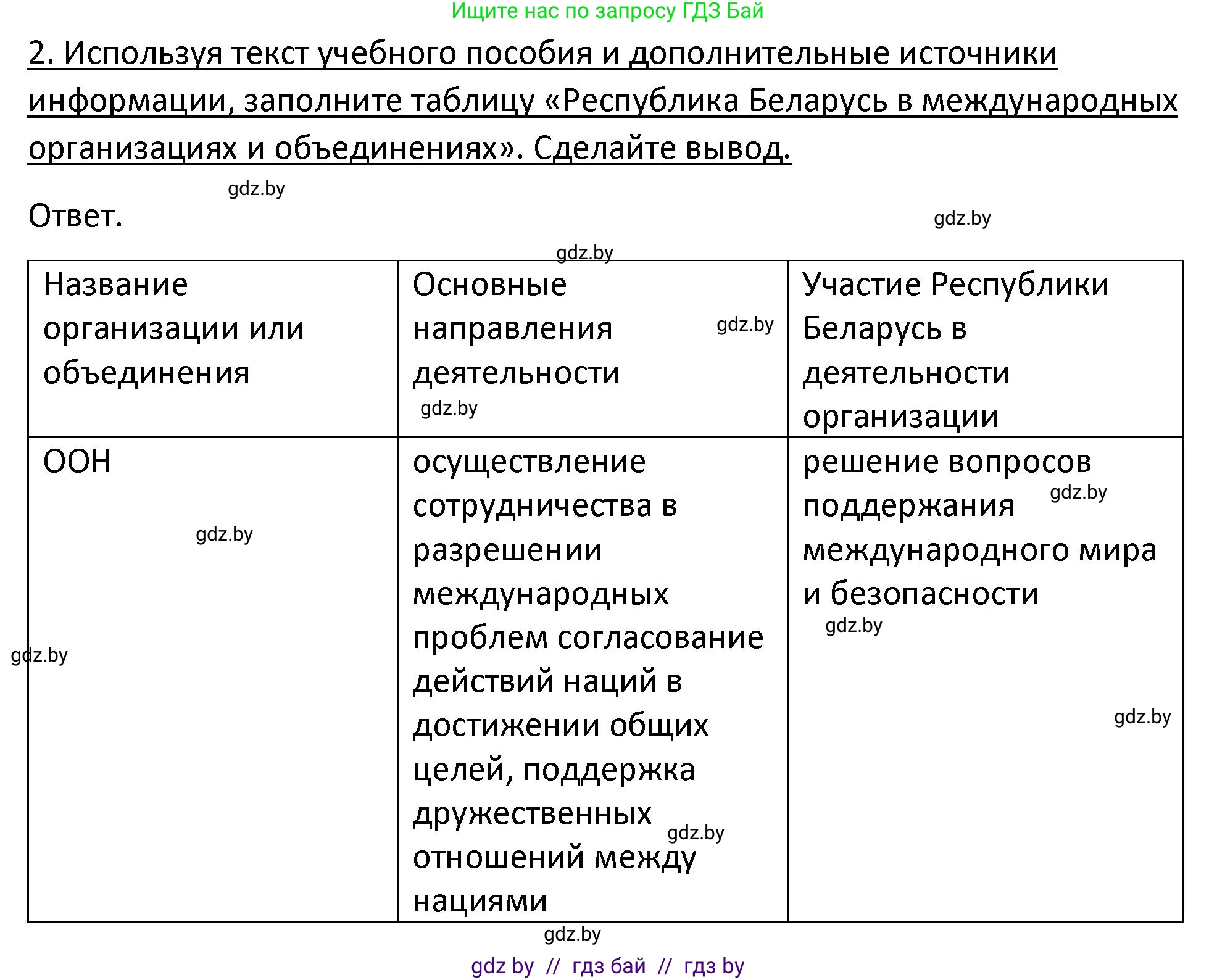 История Беларуси (Гісторыя Беларусі), 11 класс Учебник, авторы: Касович Александр Валерьевич, Барабаш Наталья Викторовна, Корзюк А А, Йоцюс В А, Матюш П А, Соловьянов А П, издательство Издательский центр БГУ, Минск, 2021, страница 152, номер 2, Решение