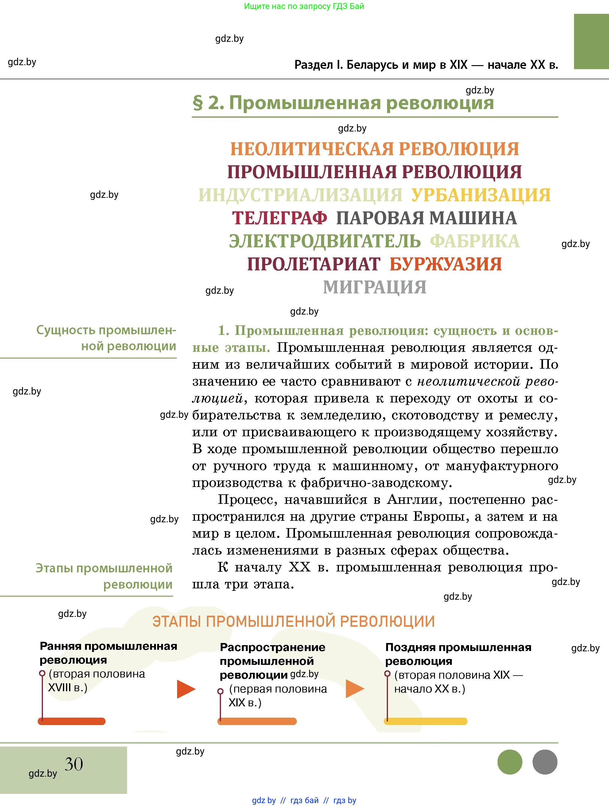 История Беларуси (Гісторыя Беларусі), 11 класс Учебник, авторы: Кохановский Александр Генадьевич, Кошелев Владимир Сергеевич, Темушев Степан Николаевич, Мох Е Н, Мезга Н Н, Корсак А И, Маскевич А И, Ходин С Н, издательство Издательский центр БГУ, Минск, 2025, зелёного цвета, страница 30