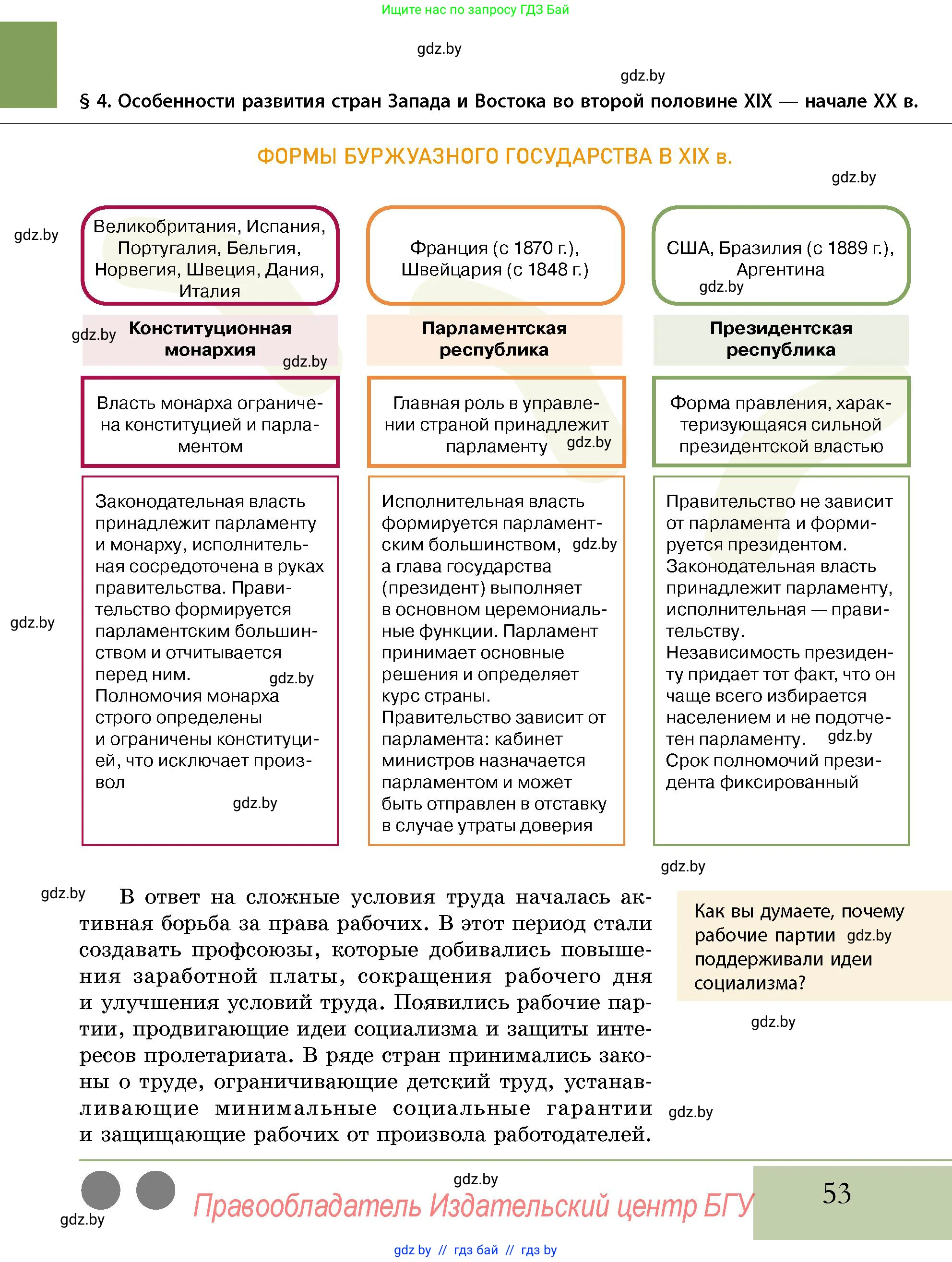 История Беларуси (Гісторыя Беларусі), 11 класс Учебник, авторы: Кохановский Александр Генадьевич, Кошелев Владимир Сергеевич, Темушев Степан Николаевич, Мох Е Н, Мезга Н Н, Корсак А И, Маскевич А И, Ходин С Н, издательство Издательский центр БГУ, Минск, 2025, зелёного цвета, страница 53