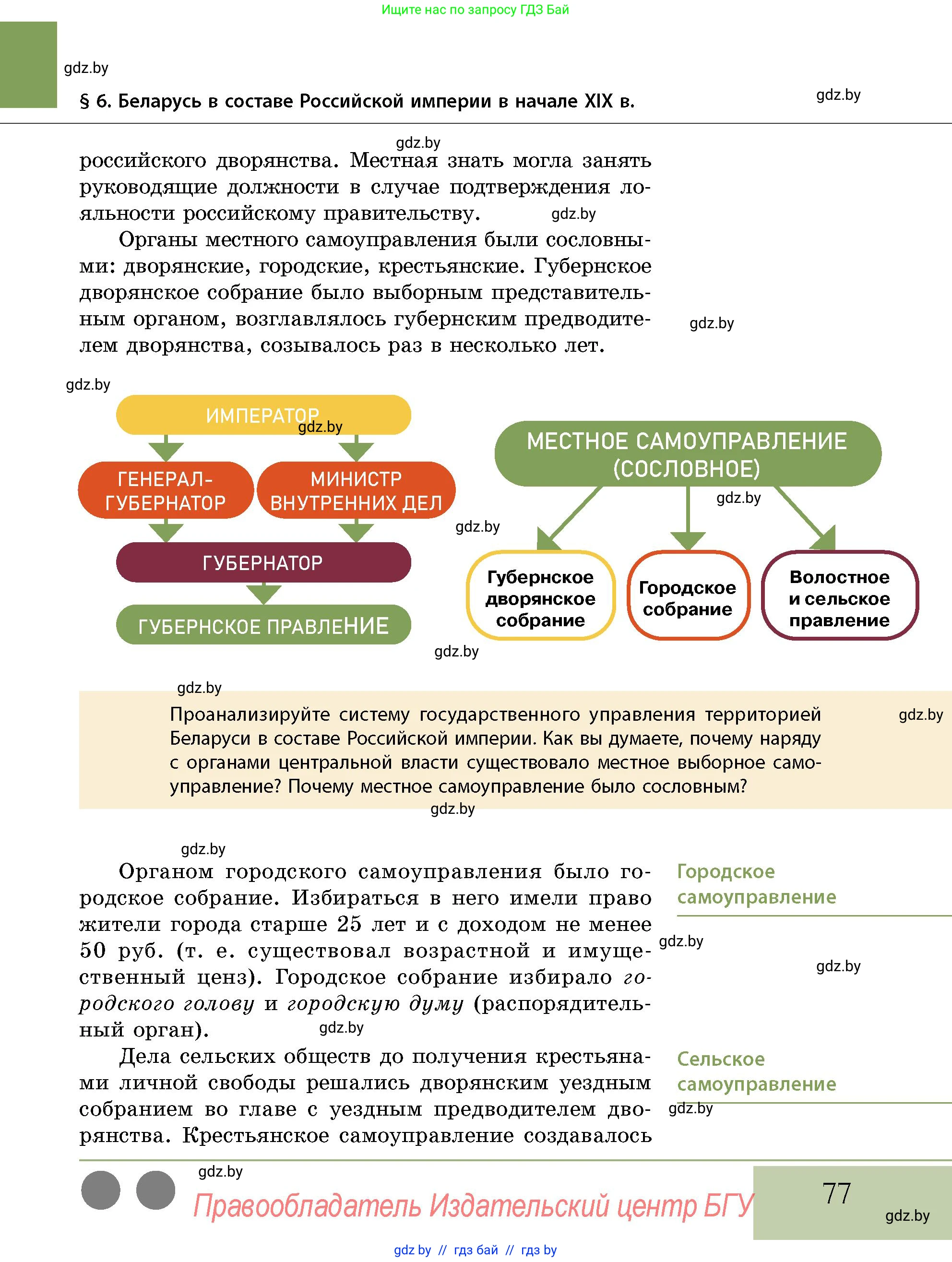 История Беларуси (Гісторыя Беларусі), 11 класс Учебник, авторы: Кохановский Александр Генадьевич, Кошелев Владимир Сергеевич, Темушев Степан Николаевич, Мох Е Н, Мезга Н Н, Корсак А И, Маскевич А И, Ходин С Н, издательство Издательский центр БГУ, Минск, 2025, зелёного цвета, страница 77