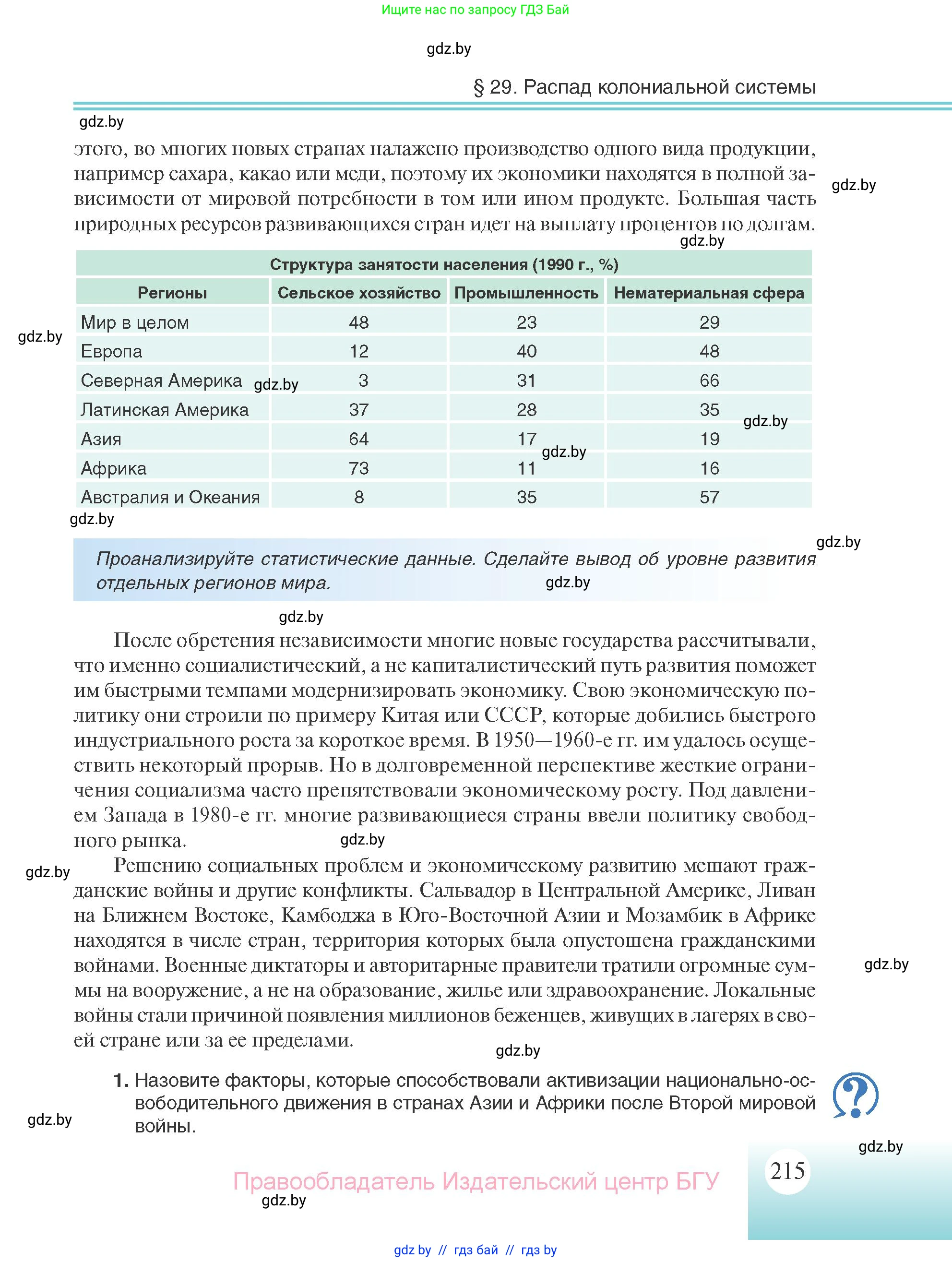 Всемирная история, 11 класс Учебник, авторы: Кошелев Владимир Сергеевич, Кошелева Наталья Владимировна, Краснова Марина Алексеевна, издательство Издательский центр БГУ, Минск, бирюзового цвета, страница 215