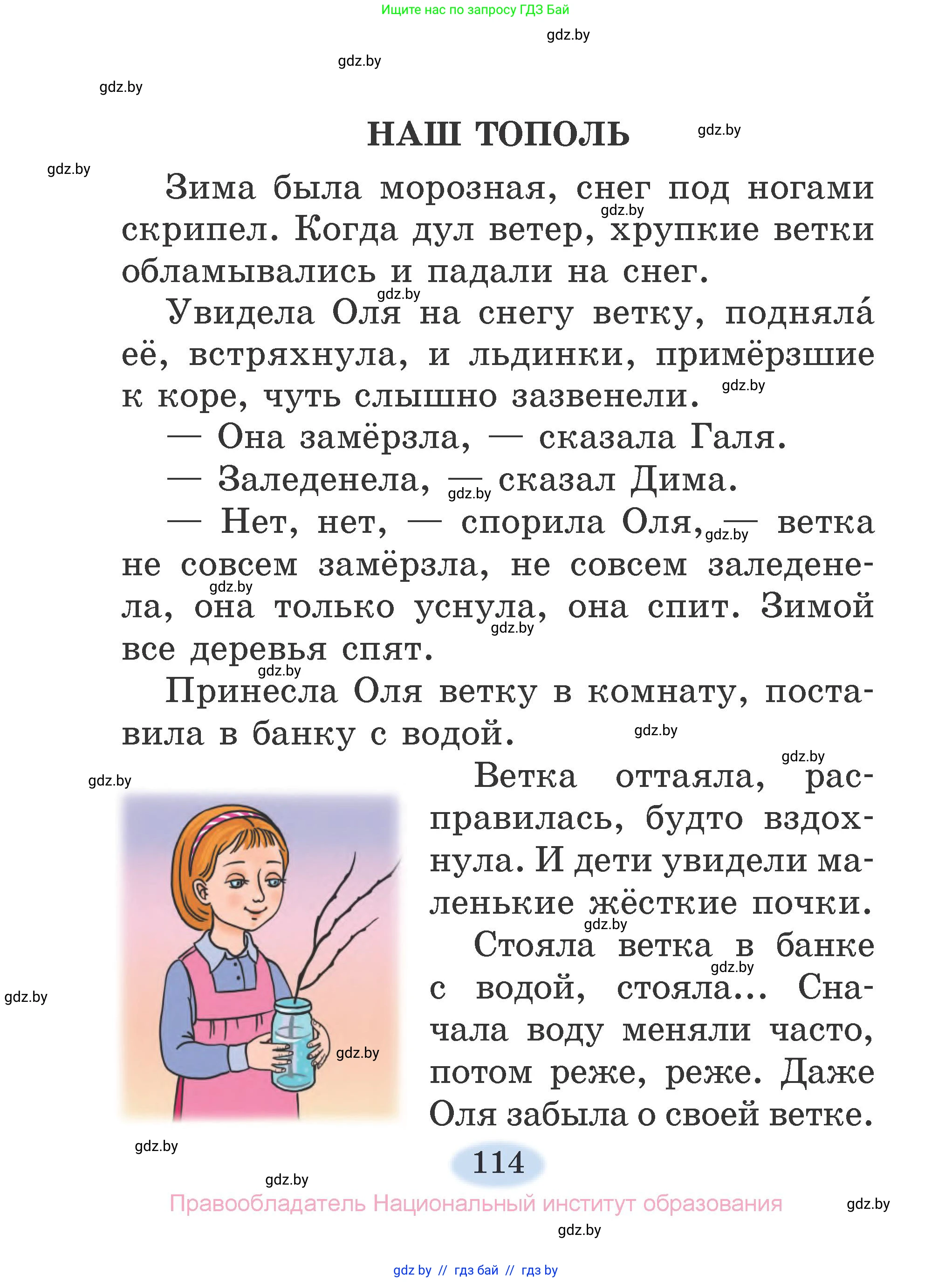 Литературное чтение, 2 класс Учебник, авторы: Воропаева Валентина Степановна, Куцанова Татьяна Степановна, издательство Национальный институт образования, Минск, 2022, голубого цвета, страница 114