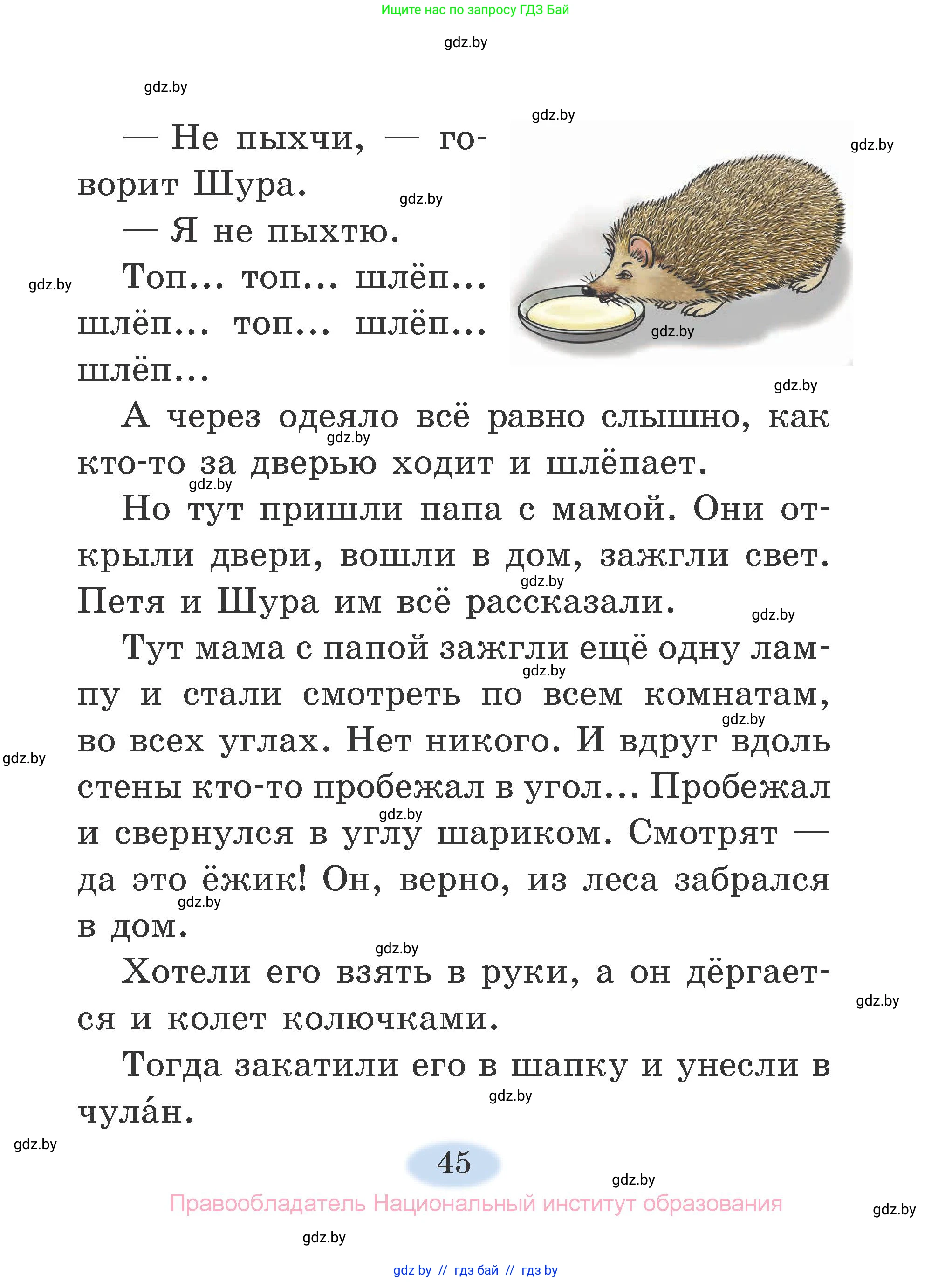 Литературное чтение, 2 класс Учебник, авторы: Воропаева Валентина Степановна, Куцанова Татьяна Степановна, издательство Национальный институт образования, Минск, 2022, голубого цвета, страница 45
