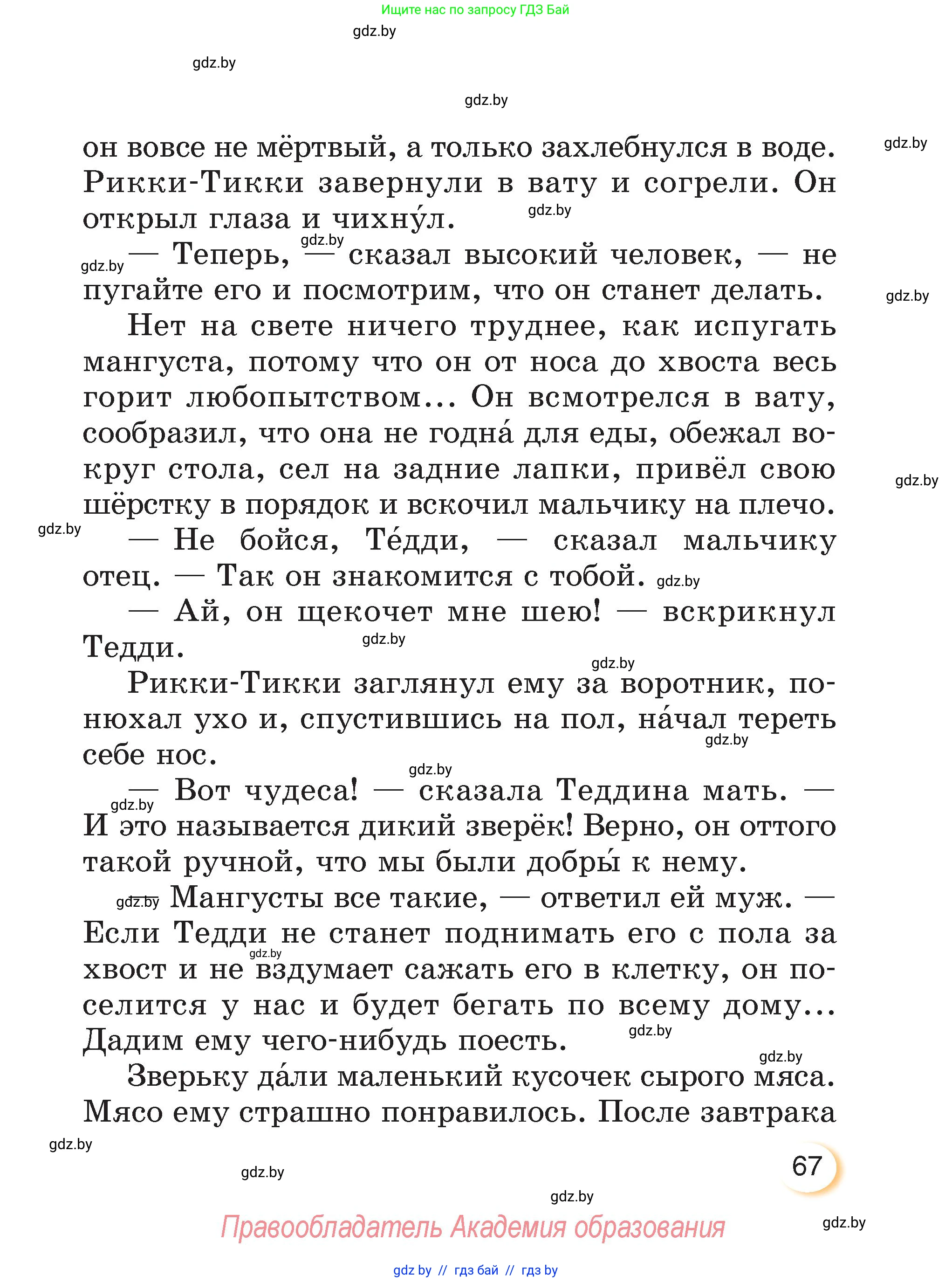 Литературное чтение, 3 класс Учебник, авторы: Воропаева Валентина Степановна, Куцанова Татьяна Степановна, Стремок Ирина Михайловна, издательство Академия образования, Минск, 2024, оранжевого цвета, страница 67
