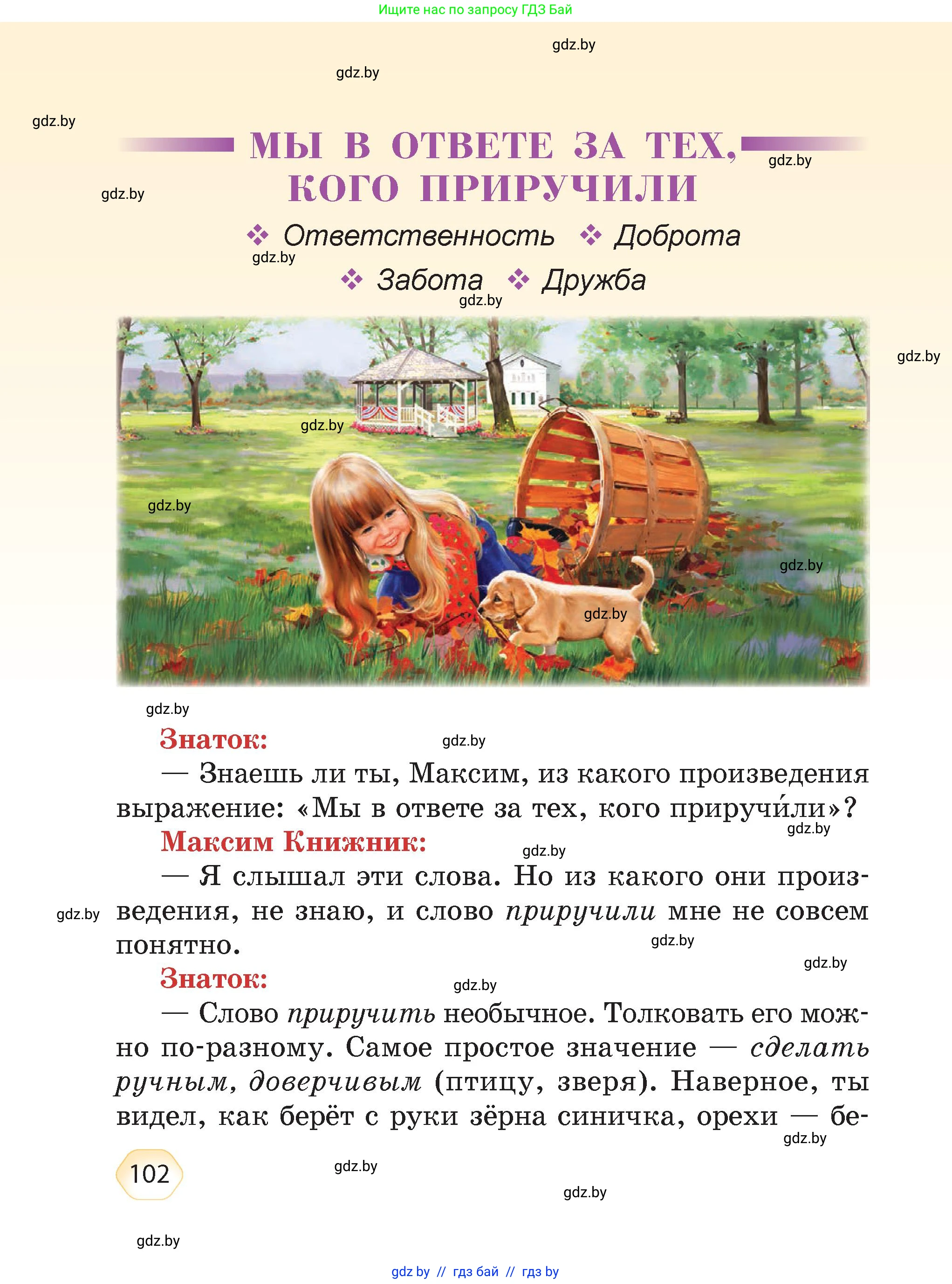 Литературное чтение, 4 класс Учебник, авторы: Воропаева Валентина Степановна, Куцанова Татьяна Степановна, Стремок Ирина Михайловна, издательство Академия образования, Минск, 2025, жёлтого цвета, страница 102