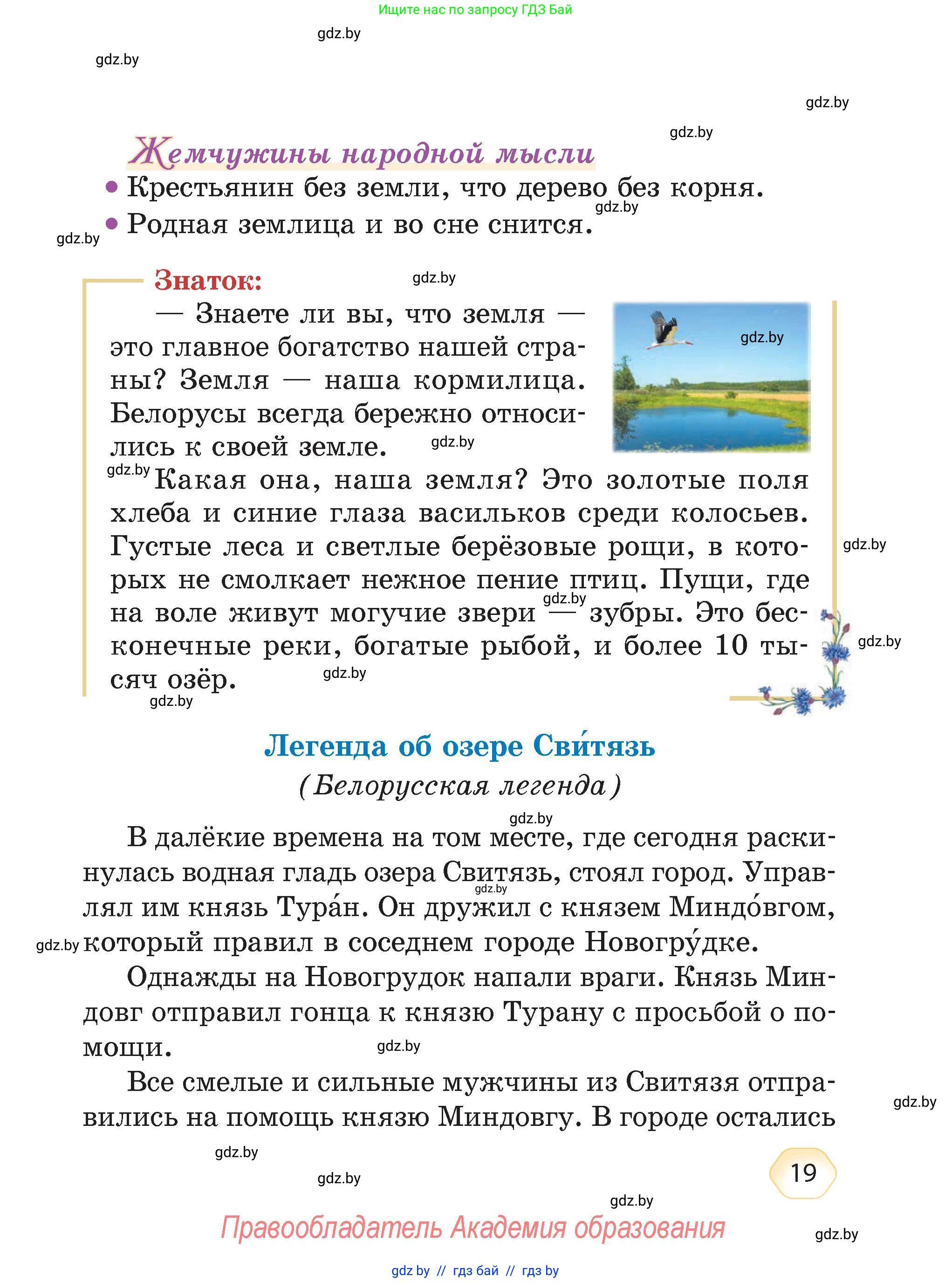 Литературное чтение, 4 класс Учебник, авторы: Воропаева Валентина Степановна, Куцанова Татьяна Степановна, Стремок Ирина Михайловна, издательство Академия образования, Минск, 2025, жёлтого цвета, страница 19
