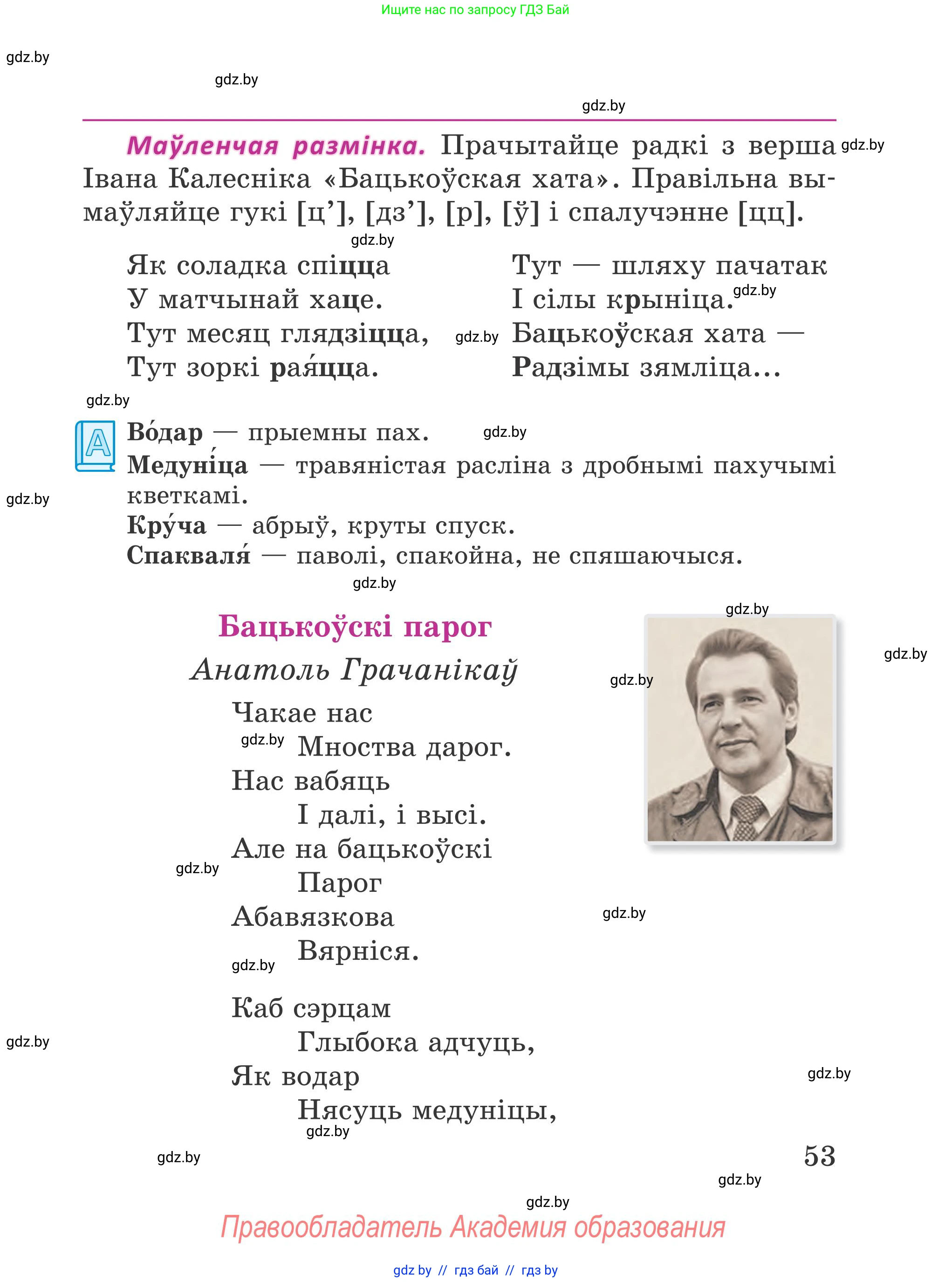 Літаратурнае чытанне, 4 класс Учебник, авторы: Жуковіч Мікалай Васільевіч, Праскаловіч Вольга Уладзіміраўна, издательство Нацыянальны інстытут адукацыі, Минск, 2024, зелёного цвета, Часть 1, страница 53