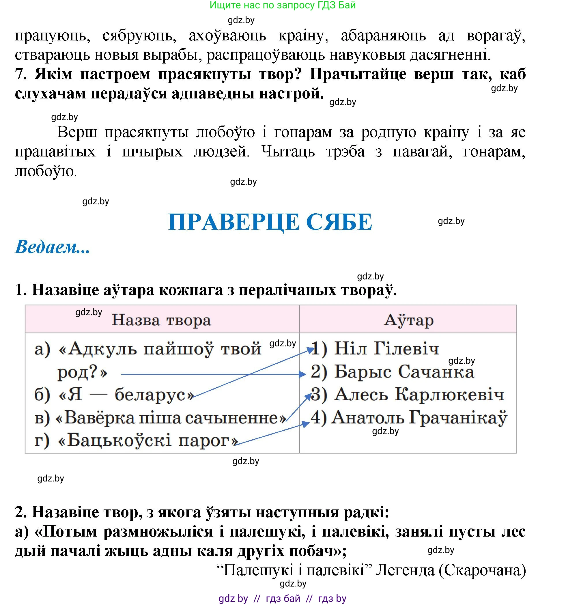 Літаратурнае чытанне, 4 класс Учебник, авторы: Жуковіч Мікалай Васільевіч, Праскаловіч Вольга Уладзіміраўна, издательство Нацыянальны інстытут адукацыі, Минск, 2024, зелёного цвета, Часть 1, страница 55, номер 55, Решение (продолжение 3)