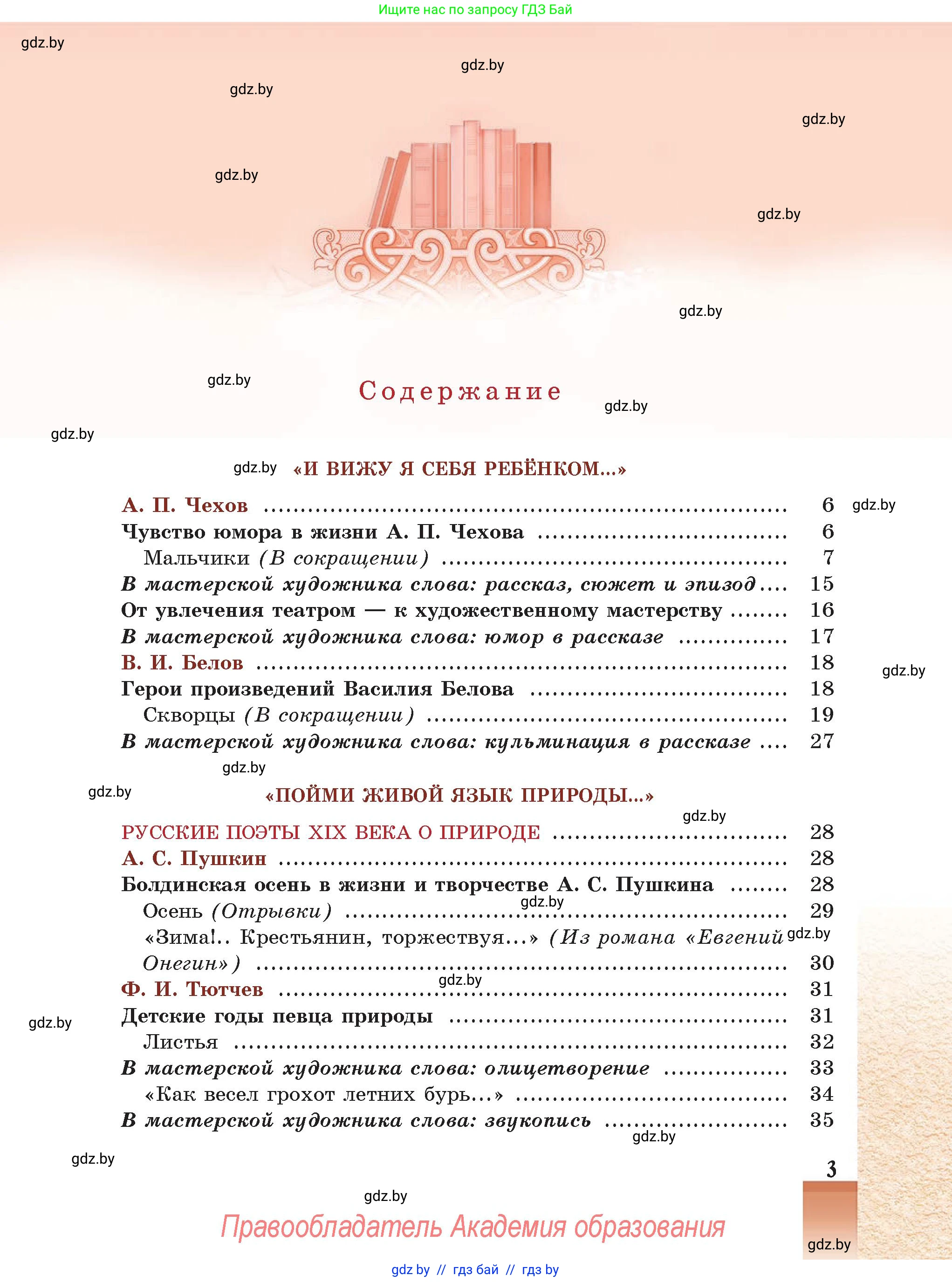 Русская литература, 5 класс Учебник, авторы: Мушинская Тамара Фёдоровна, Перевозная Евгения Васильевна, Каратай Светлана Николаевна, Гаранина Алла Ивановна, Монич И В, издательство Академия образования, Минск, 2025, бежевого цвета, страница 3