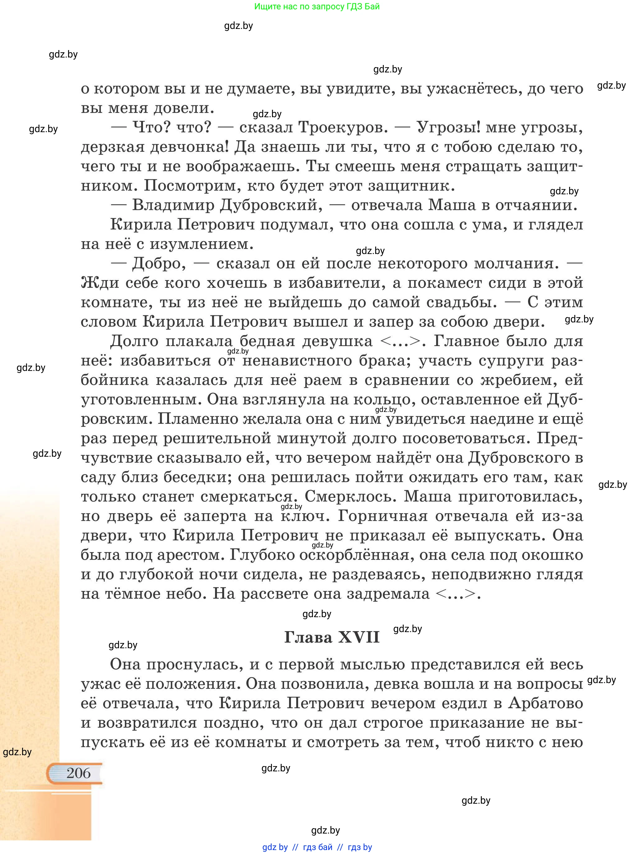 Русская литература, 6 класс Учебник, авторы: Захарова Светлана Николаевна, Юстинская Гюльнара Мансуровна, издательство Национальный институт образования, Минск, 2019, бежевого цвета, страница 206