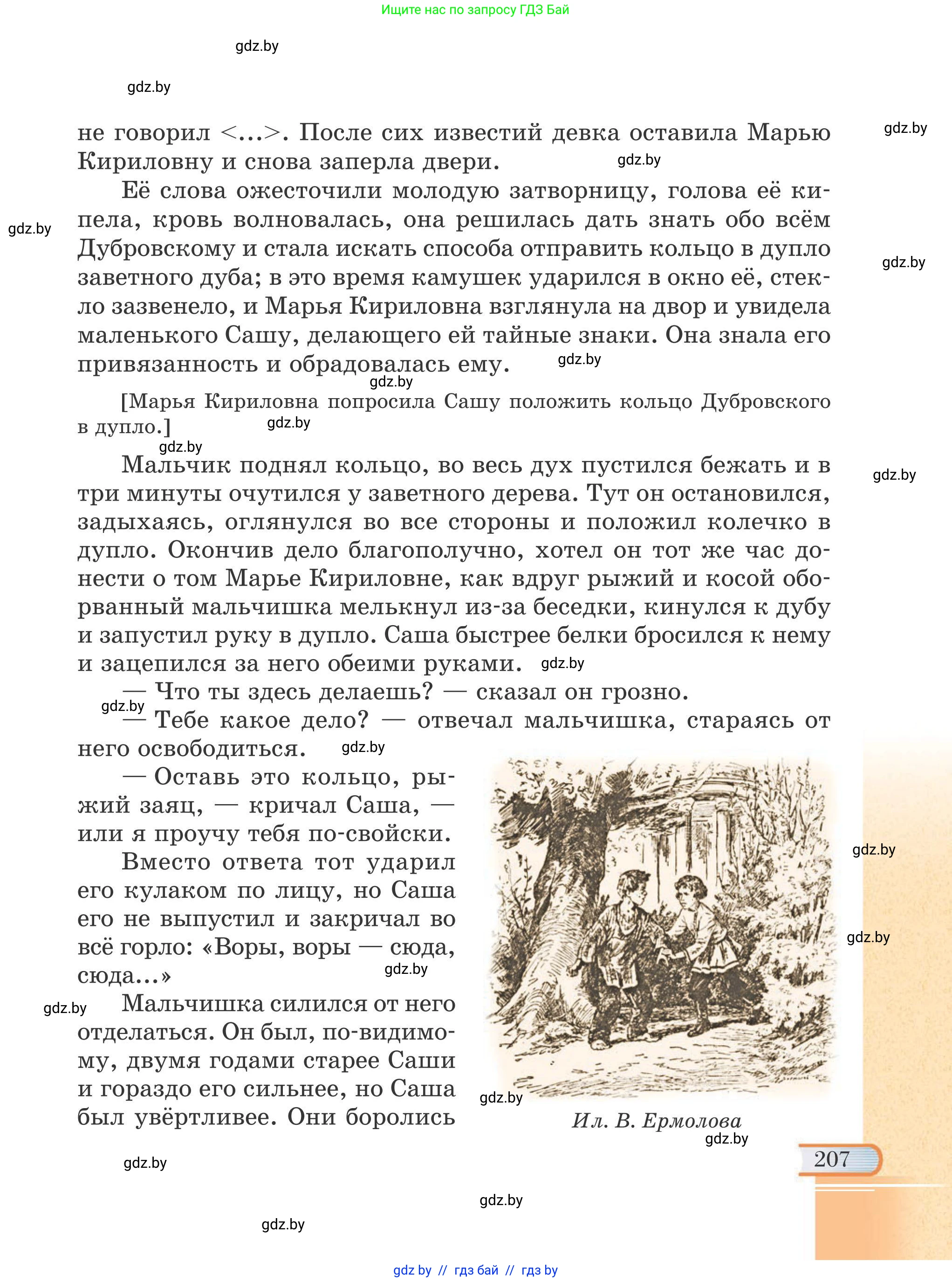 Русская литература, 6 класс Учебник, авторы: Захарова Светлана Николаевна, Юстинская Гюльнара Мансуровна, издательство Национальный институт образования, Минск, 2019, бежевого цвета, страница 207