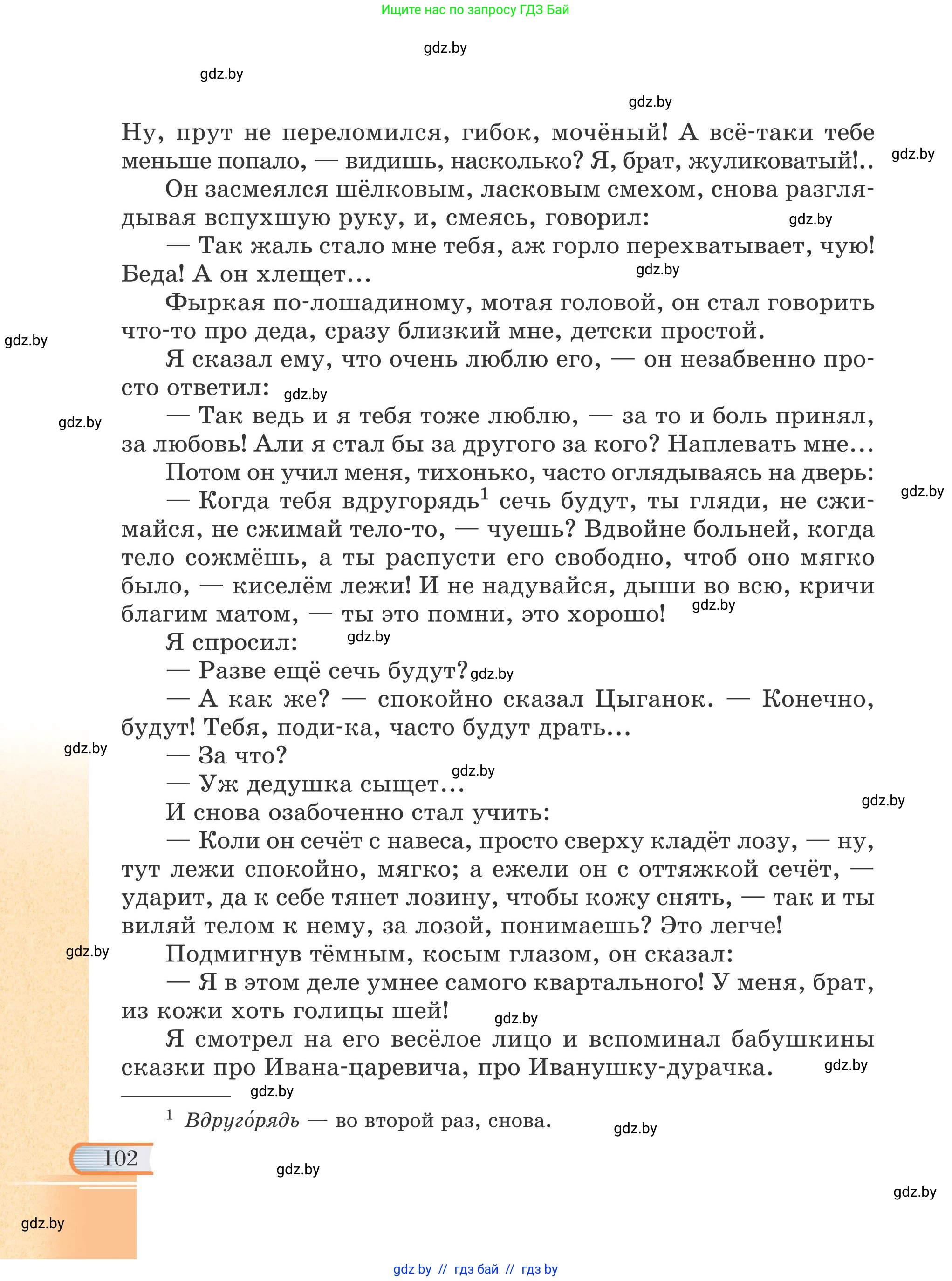 Русская литература, 6 класс Учебник, авторы: Захарова Светлана Николаевна, Юстинская Гюльнара Мансуровна, издательство Национальный институт образования, Минск, 2019, бежевого цвета, страница 102
