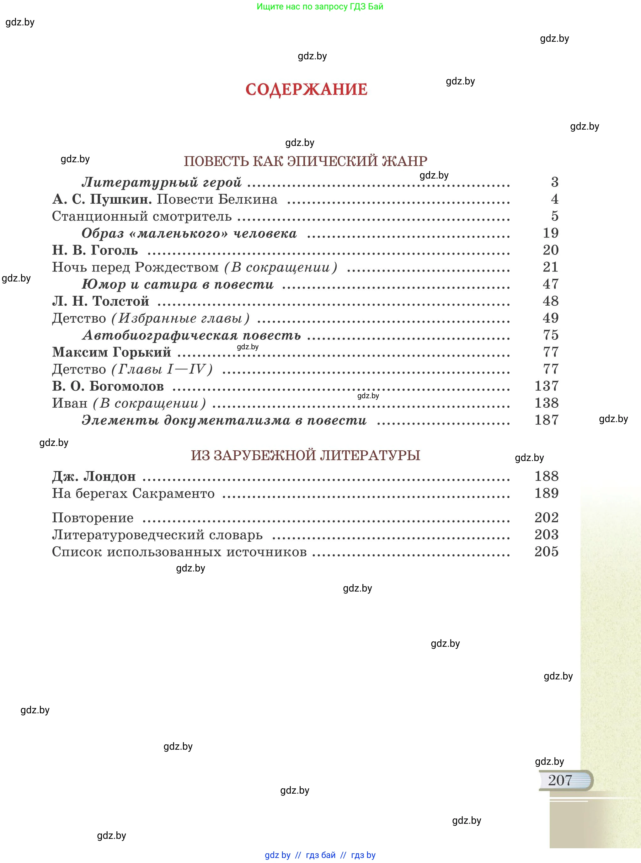 Русская литература, 6 класс Учебник, авторы: Захарова Светлана Николаевна, Юстинская Гюльнара Мансуровна, издательство Национальный институт образования, Минск, 2019, бежевого цвета, страница 207