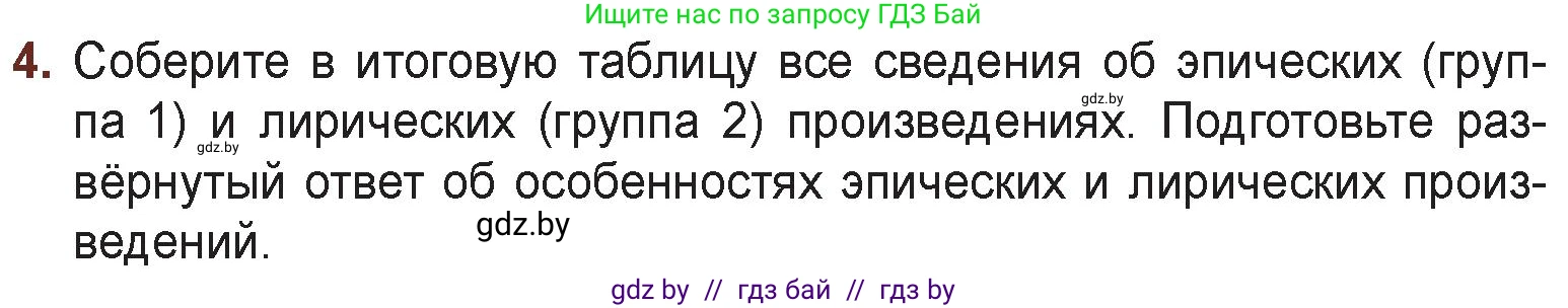 Русская литература, 6 класс Учебник, авторы: Захарова Светлана Николаевна, Юстинская Гюльнара Мансуровна, издательство Национальный институт образования, Минск, 2019, бежевого цвета, Часть 2, страница 202, номер 4, Условие