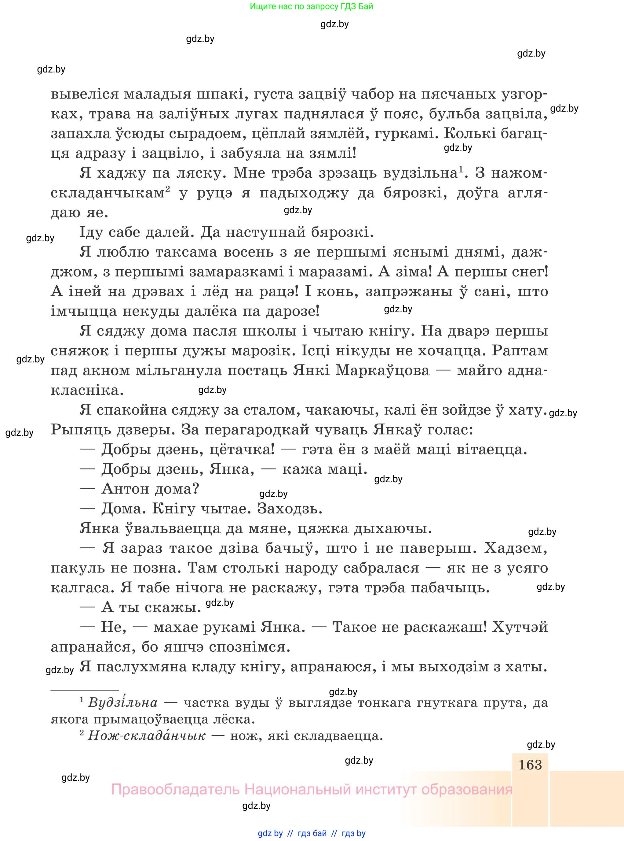 Белорусская литература (Беларуская літаратура), 7 класс Учебник, авторы: Лазарук Міхаіл Арсеньевіч, Логінава Таццяна Уладзіміраўна, Сухава Галіна Анатольеўна, издательство Нацыянальны інстытут адукацыі, Минск, 2023, салатового цвета, страница 163