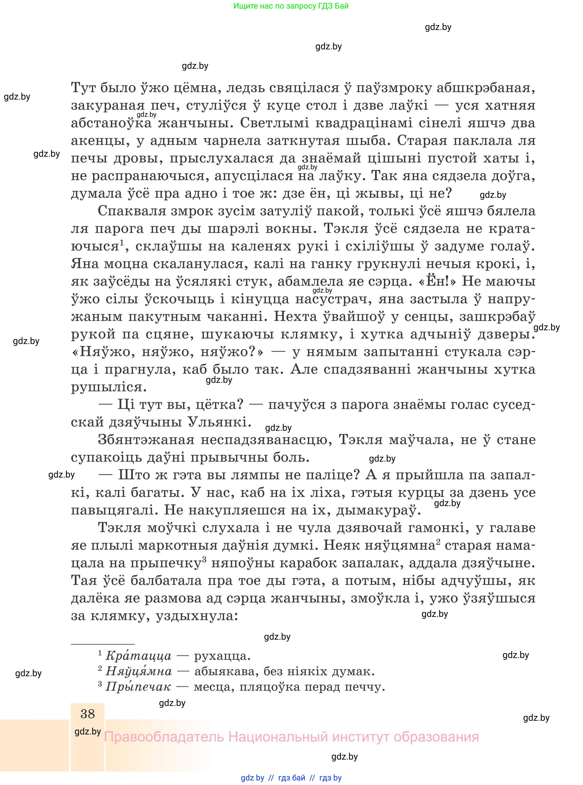 Белорусская литература (Беларуская літаратура), 7 класс Учебник, авторы: Лазарук Міхаіл Арсеньевіч, Логінава Таццяна Уладзіміраўна, Сухава Галіна Анатольеўна, издательство Нацыянальны інстытут адукацыі, Минск, 2023, салатового цвета, страница 38