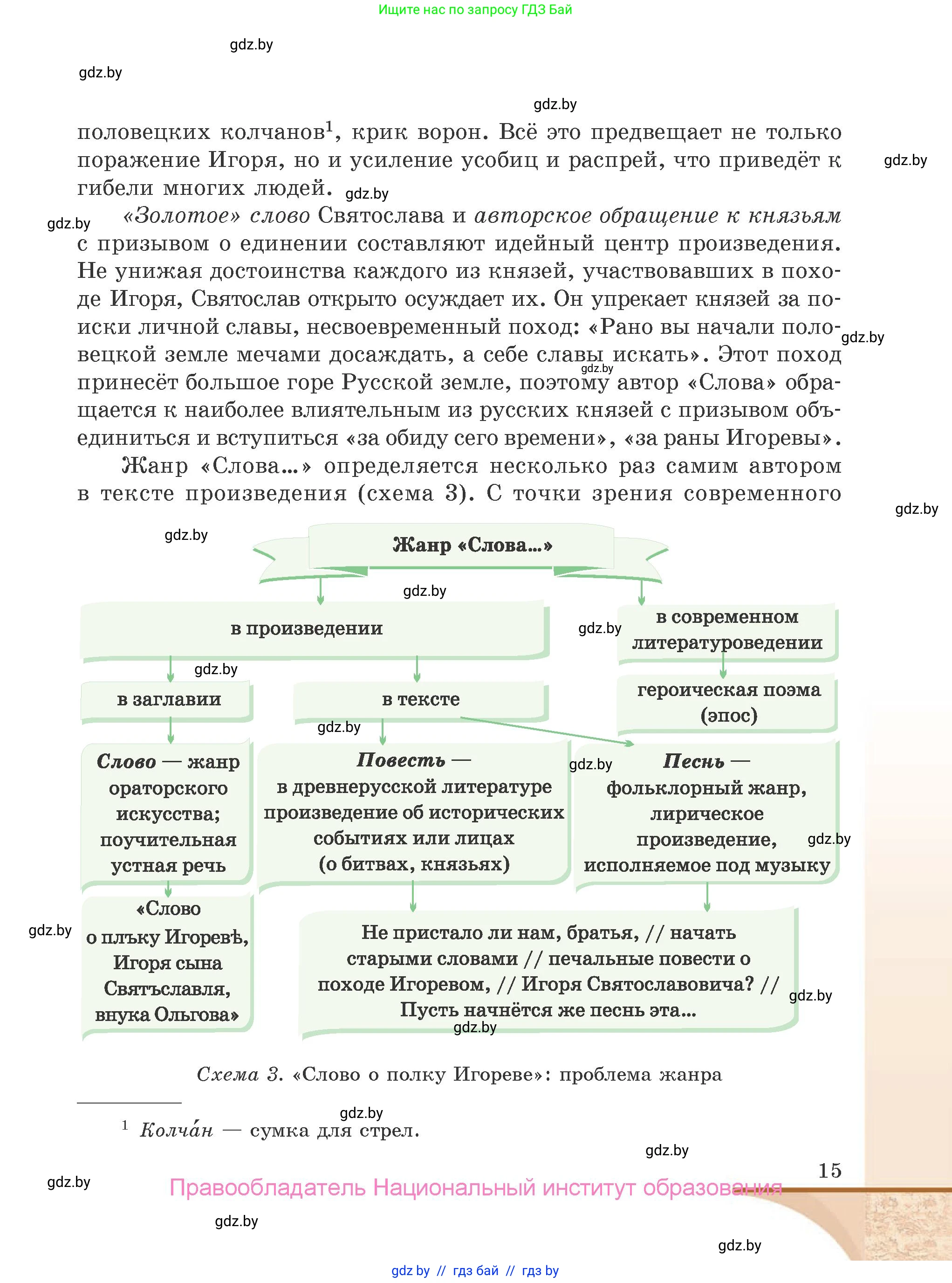 Русская литература, 9 класс Учебник, авторы: Захарова Светлана Николаевна, Черкес Наталья Ивановна, издательство Национальный институт образования, Минск, 2019, бежевого цвета, страница 15